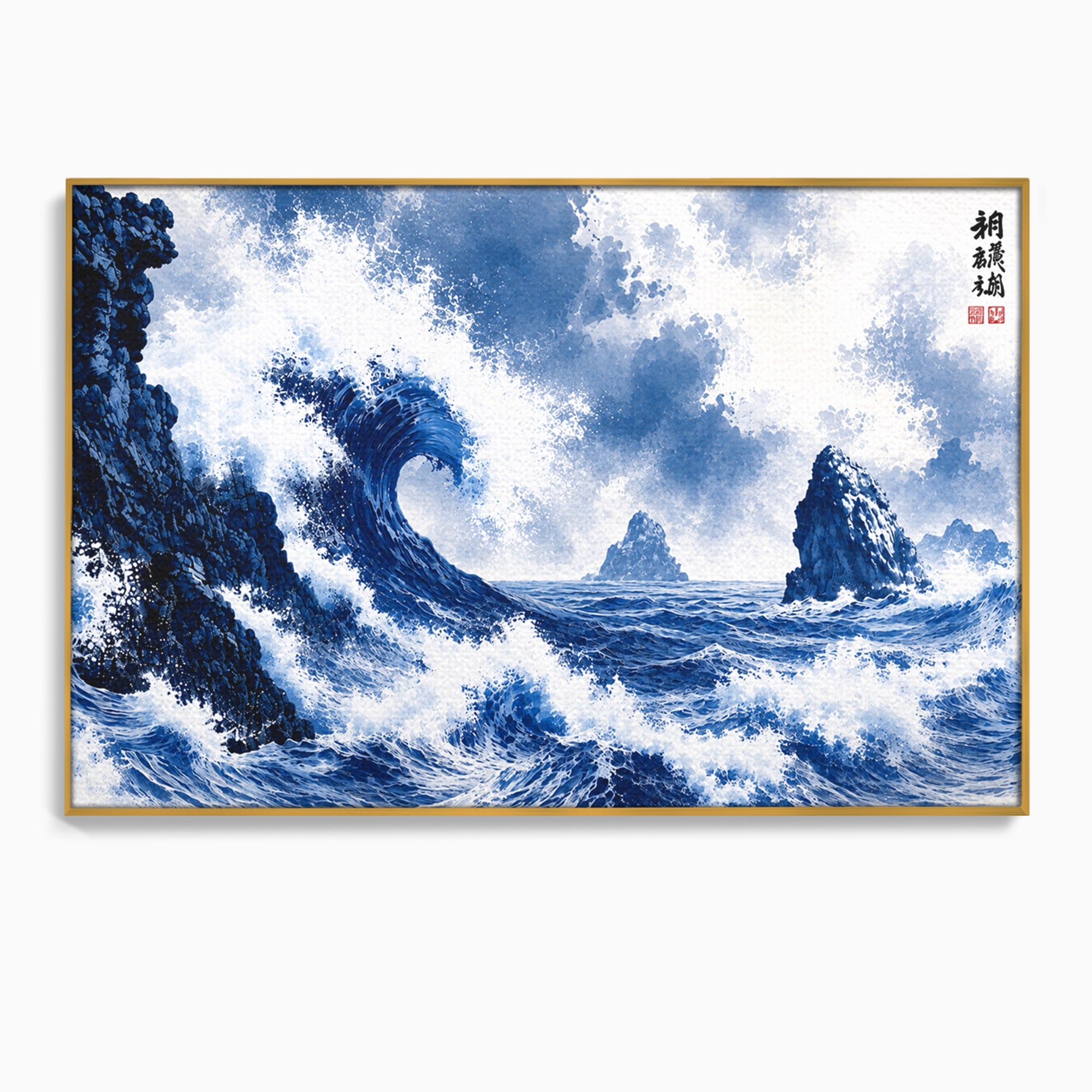 Tablou Canvas Premium LuxCanva® A1720, Valuri Inalte, Valuri, Ocean, Peisaj Marin, Dramatic, Birou, Culori Vibrante