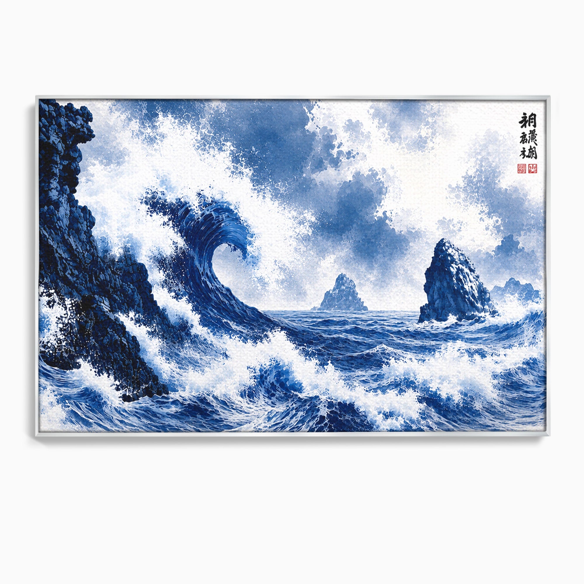 Tablou Canvas Premium LuxCanva® A1720, Valuri Inalte, Valuri, Ocean, Peisaj Marin, Dramatic, Birou, Culori Vibrante
