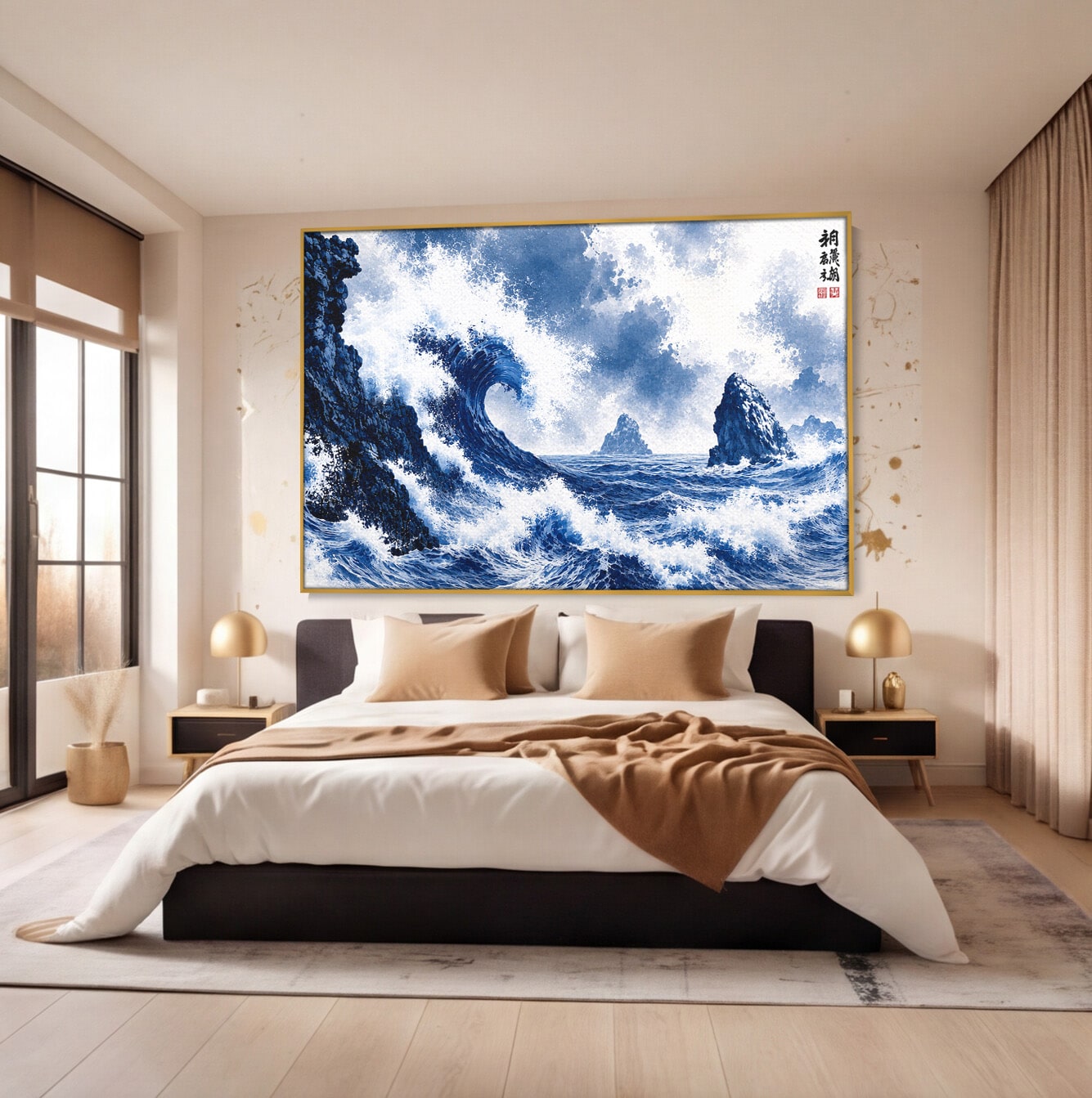 Tablou Canvas Premium LuxCanva® A1720, Valuri Inalte, Valuri, Ocean, Peisaj Marin, Dramatic, Birou, Culori Vibrante