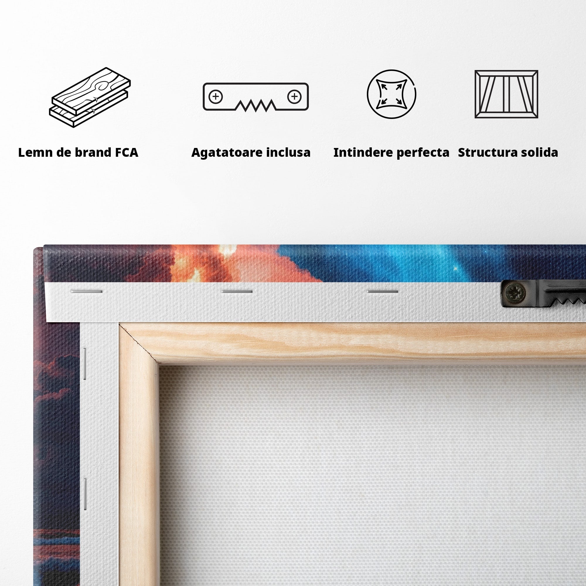 Tablou Canvas Premium LuxCanva® A1721, Apus Cosmic Pe Plaja, Apus, Mare, Natura, Cer, Living, Dormitor, Culori Vibrante