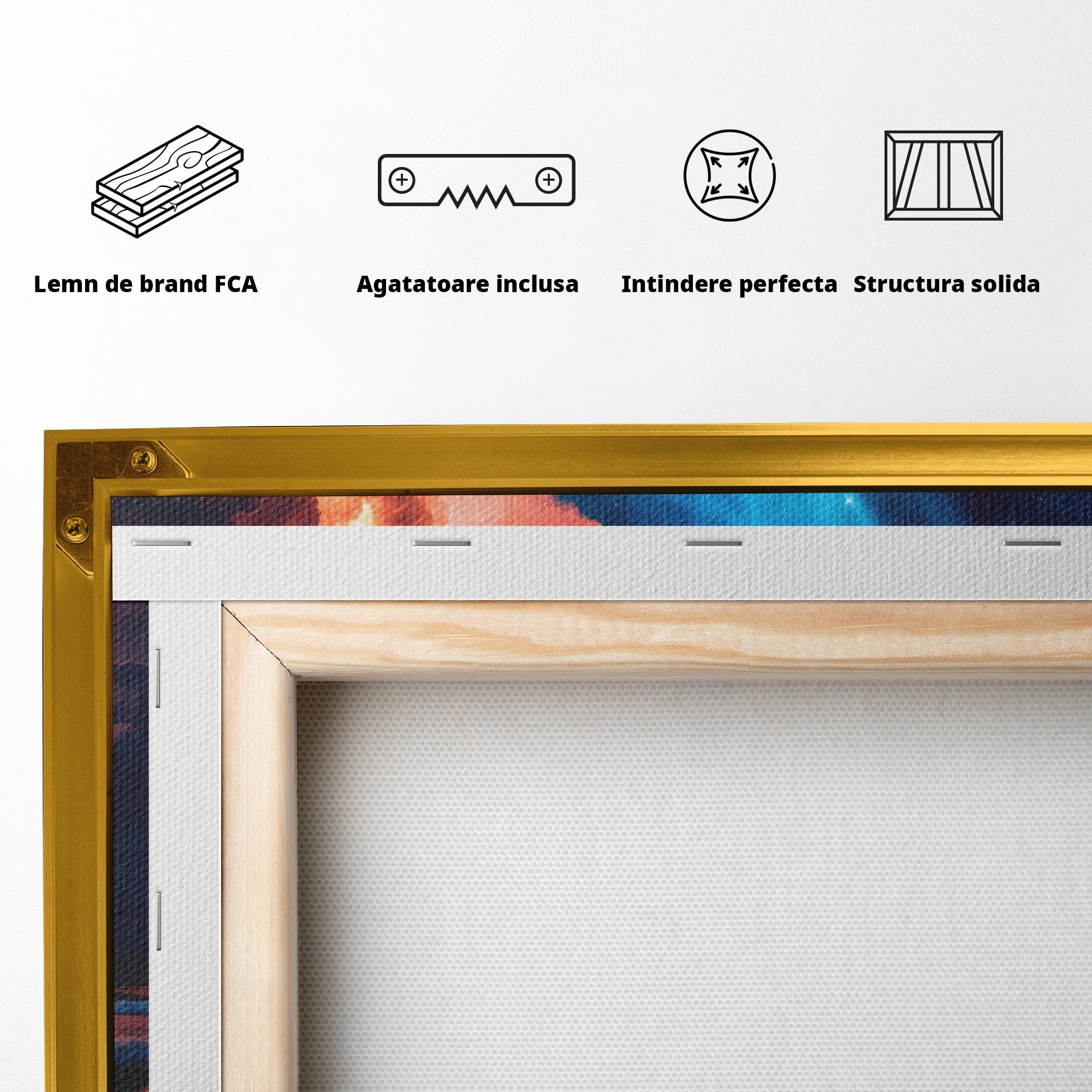 Tablou Canvas Premium LuxCanva® A1721, Apus Cosmic Pe Plaja, Apus, Mare, Natura, Cer, Living, Dormitor, Culori Vibrante