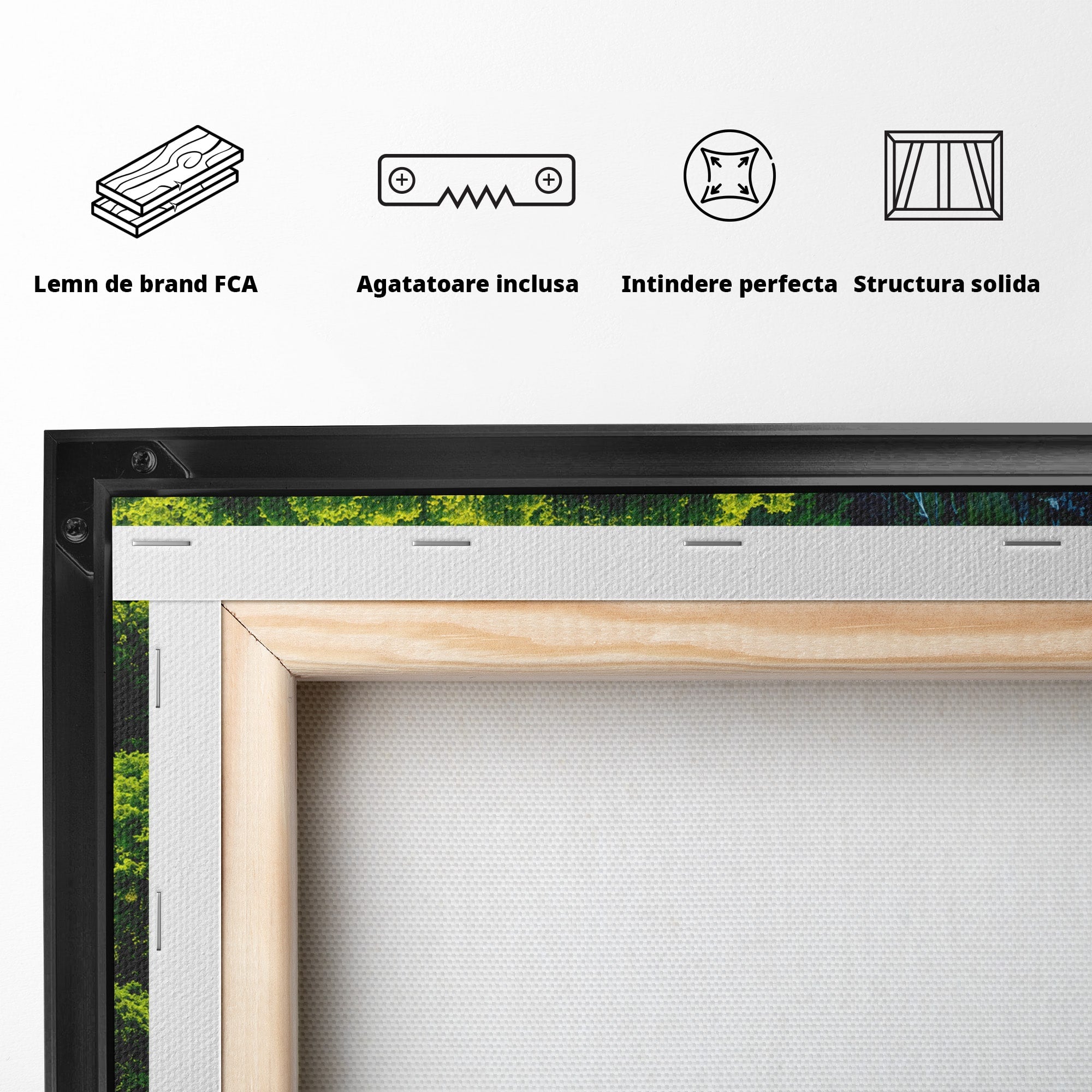 Tablou Canvas Premium LuxCanva® A1724, Cascade Tropicale, Cascade, Natura, Peisaj, Relaxare, Living, Culori Vibrante