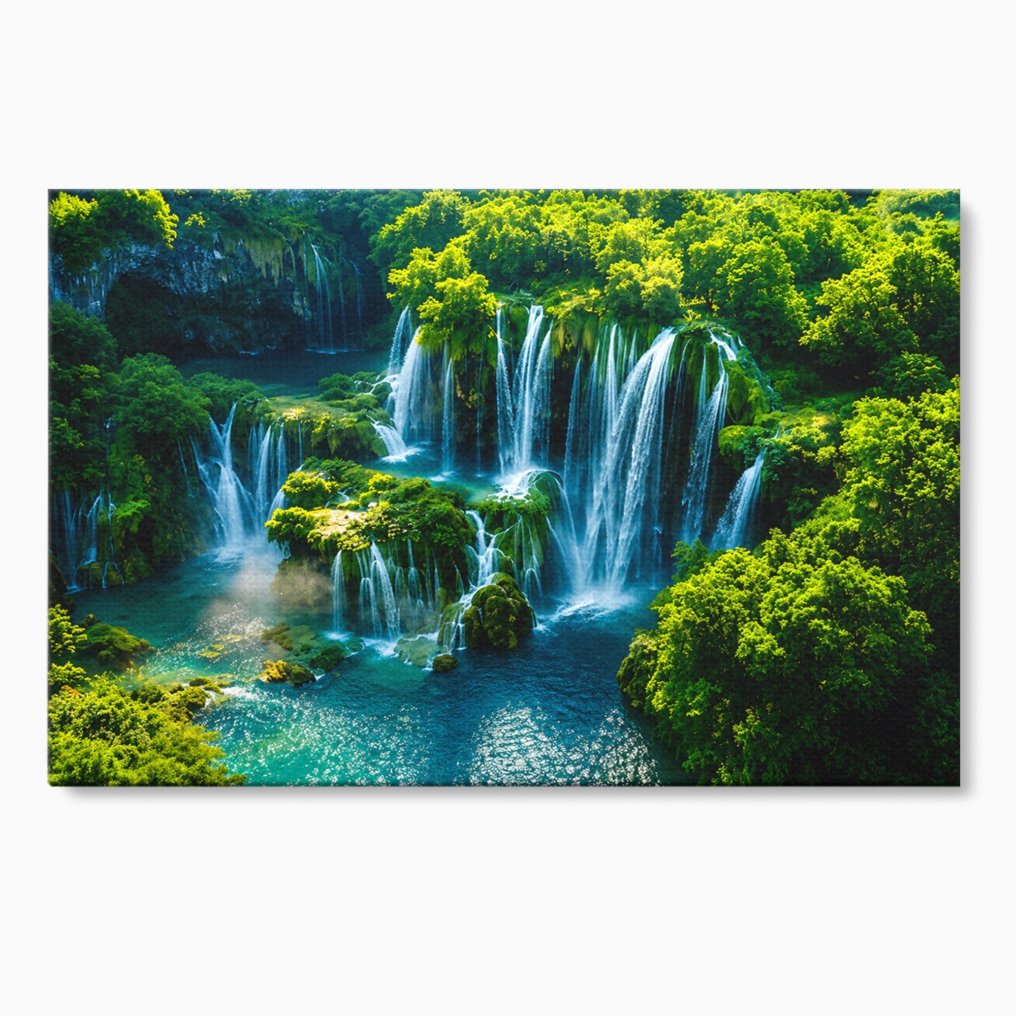 Tablou Canvas Premium LuxCanva® A1724, Cascade Tropicale, Cascade, Natura, Peisaj, Relaxare, Living, Culori Vibrante