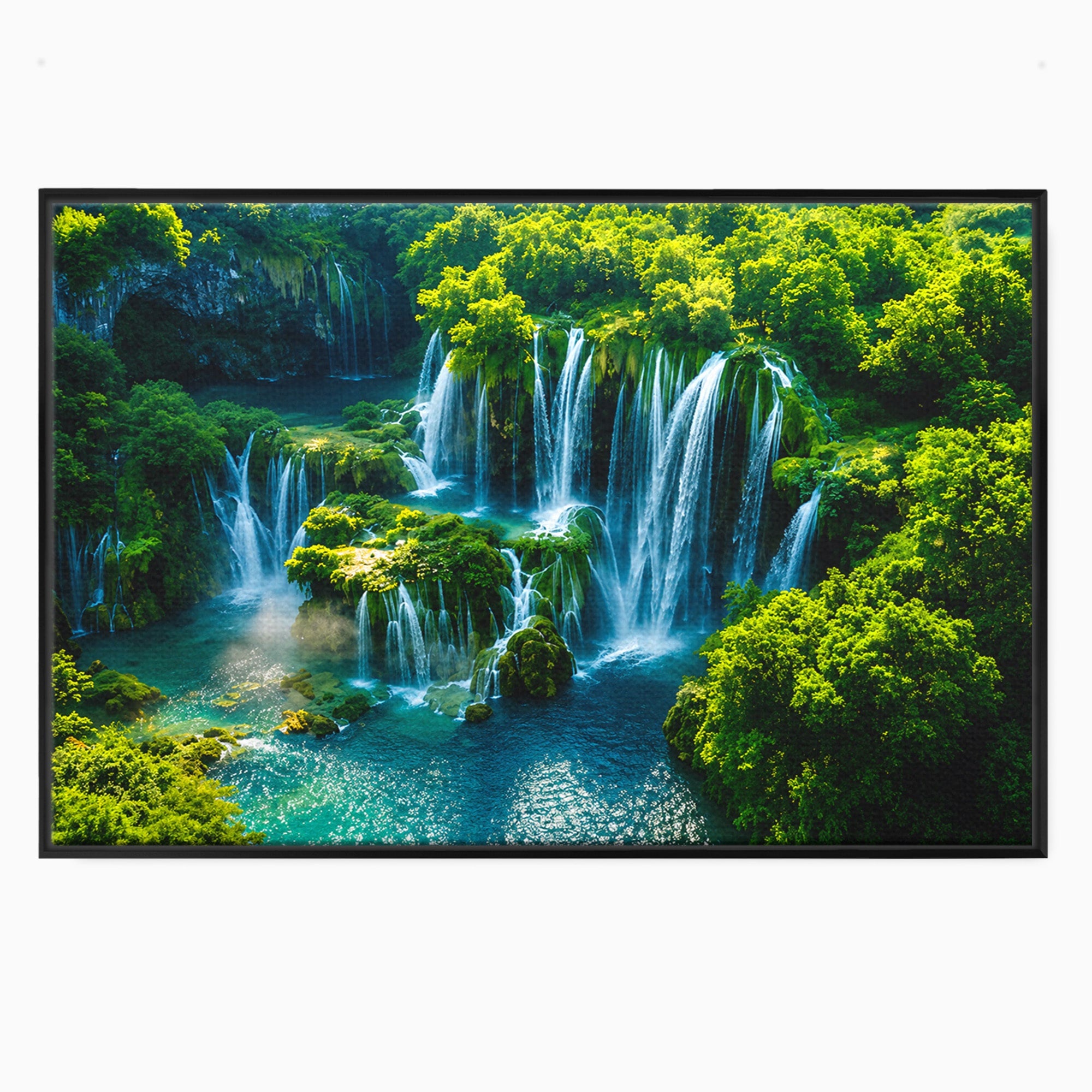 Tablou Canvas Premium LuxCanva® A1724, Cascade Tropicale, Cascade, Natura, Peisaj, Relaxare, Living, Culori Vibrante