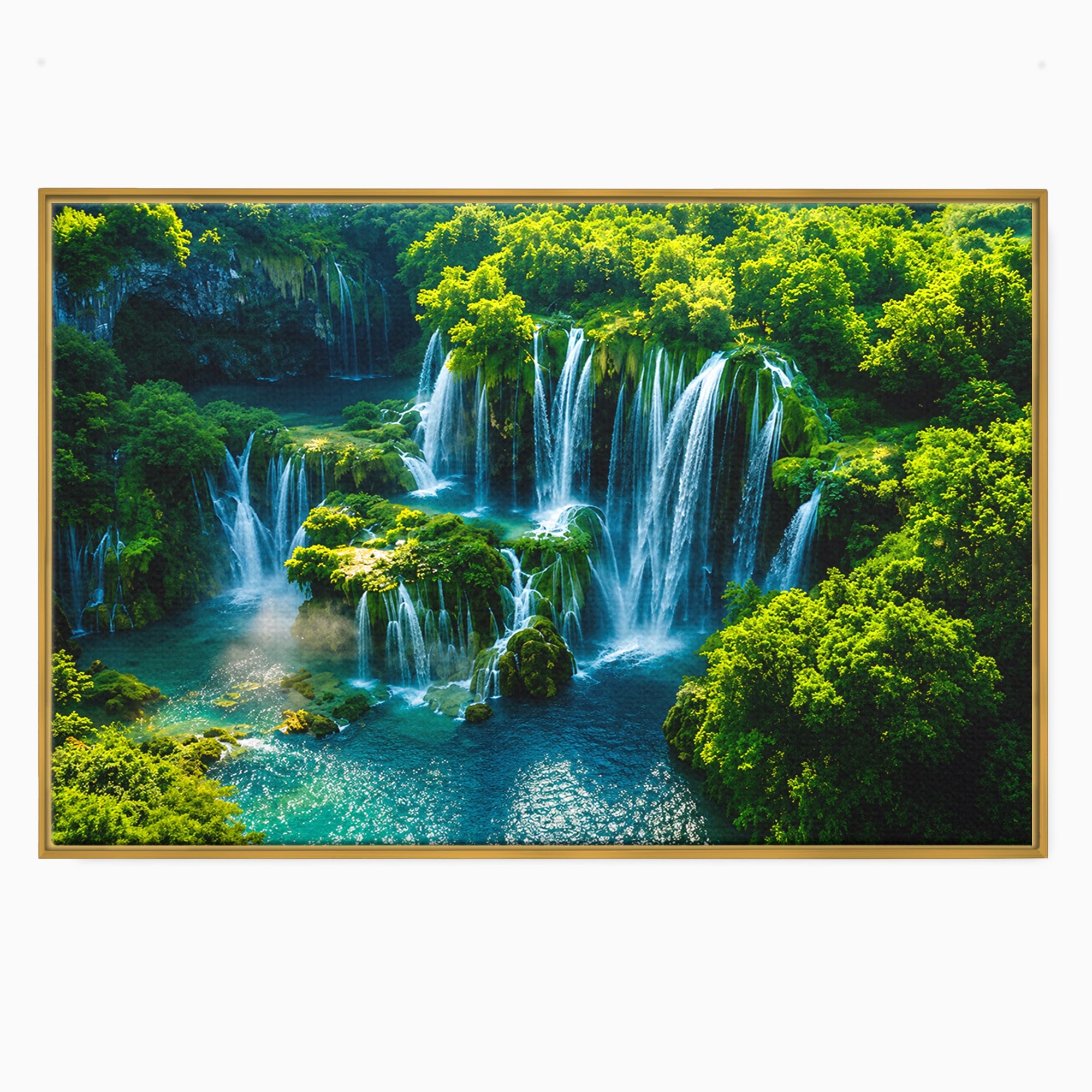 Tablou Canvas Premium LuxCanva® A1724, Cascade Tropicale, Cascade, Natura, Peisaj, Relaxare, Living, Culori Vibrante