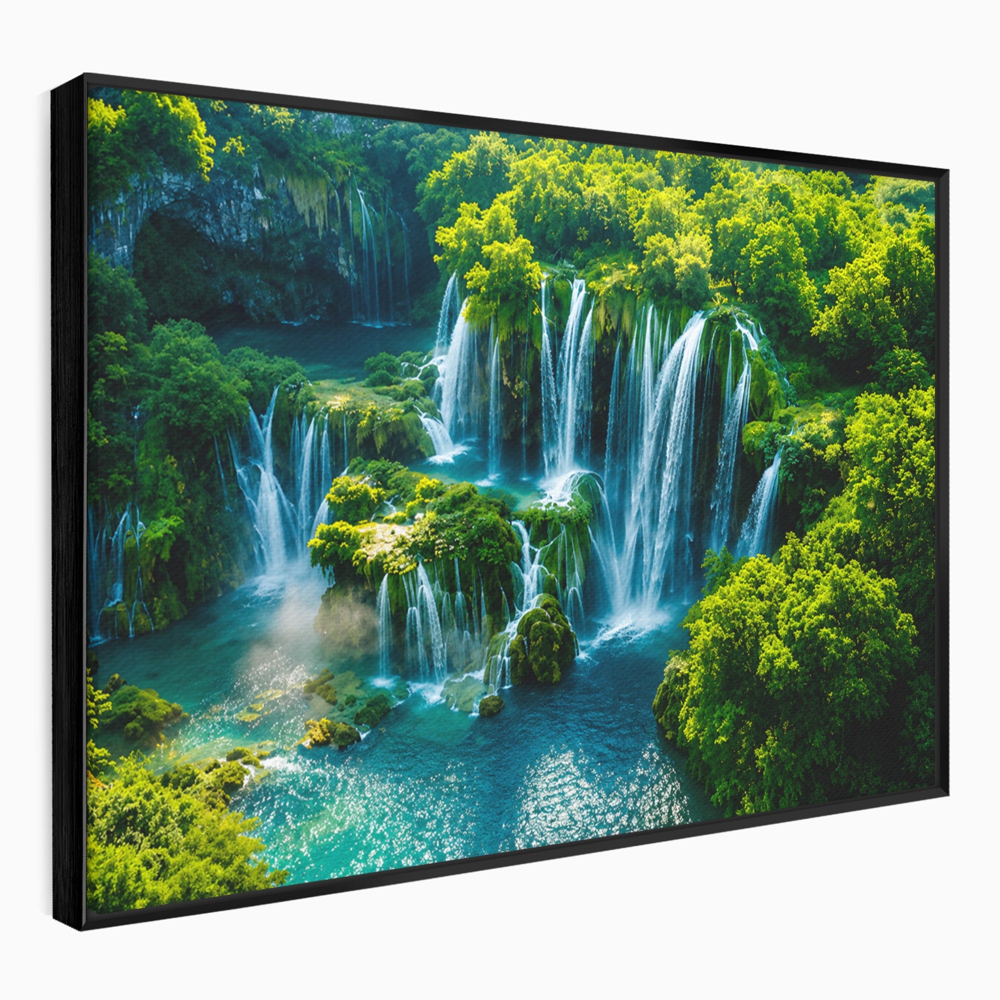 Tablou Canvas Premium LuxCanva® A1724, Cascade Tropicale, Cascade, Natura, Peisaj, Relaxare, Living, Culori Vibrante