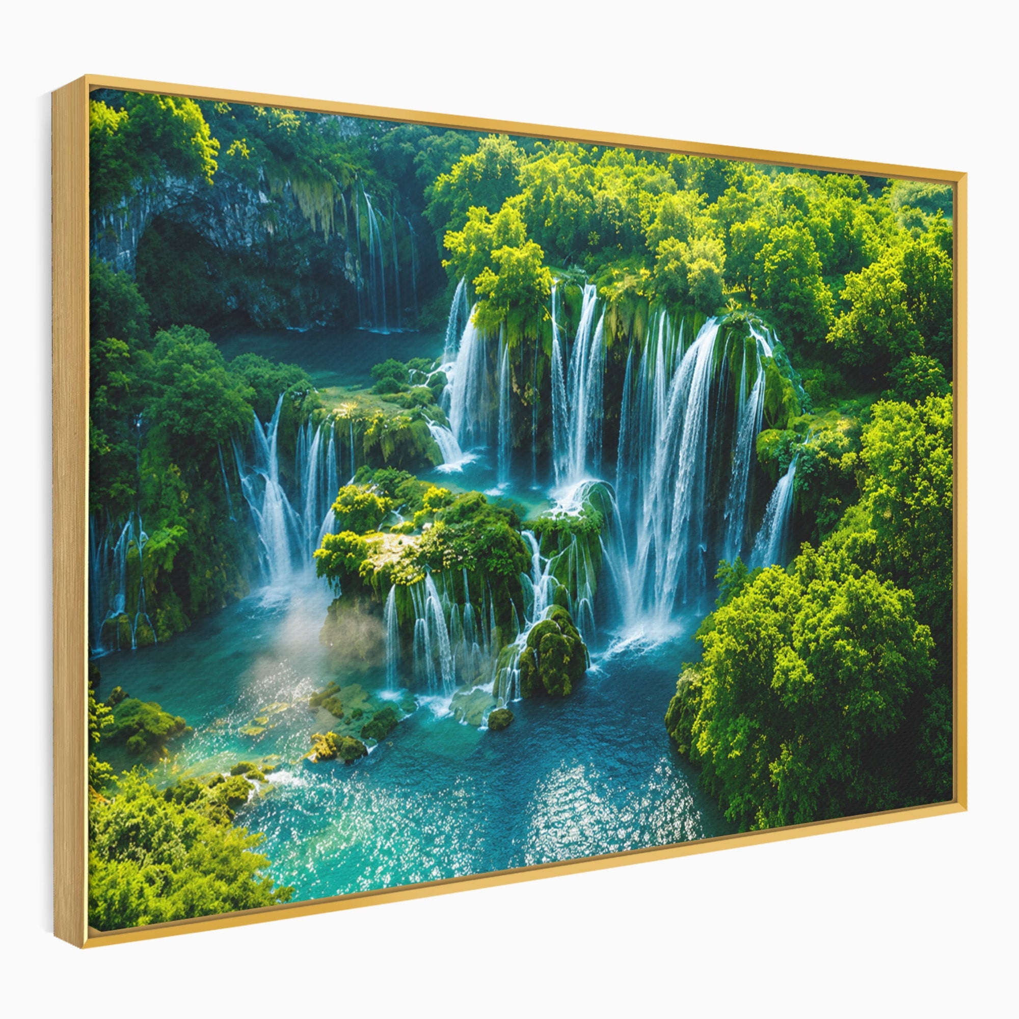 Tablou Canvas Premium LuxCanva® A1724, Cascade Tropicale, Cascade, Natura, Peisaj, Relaxare, Living, Culori Vibrante