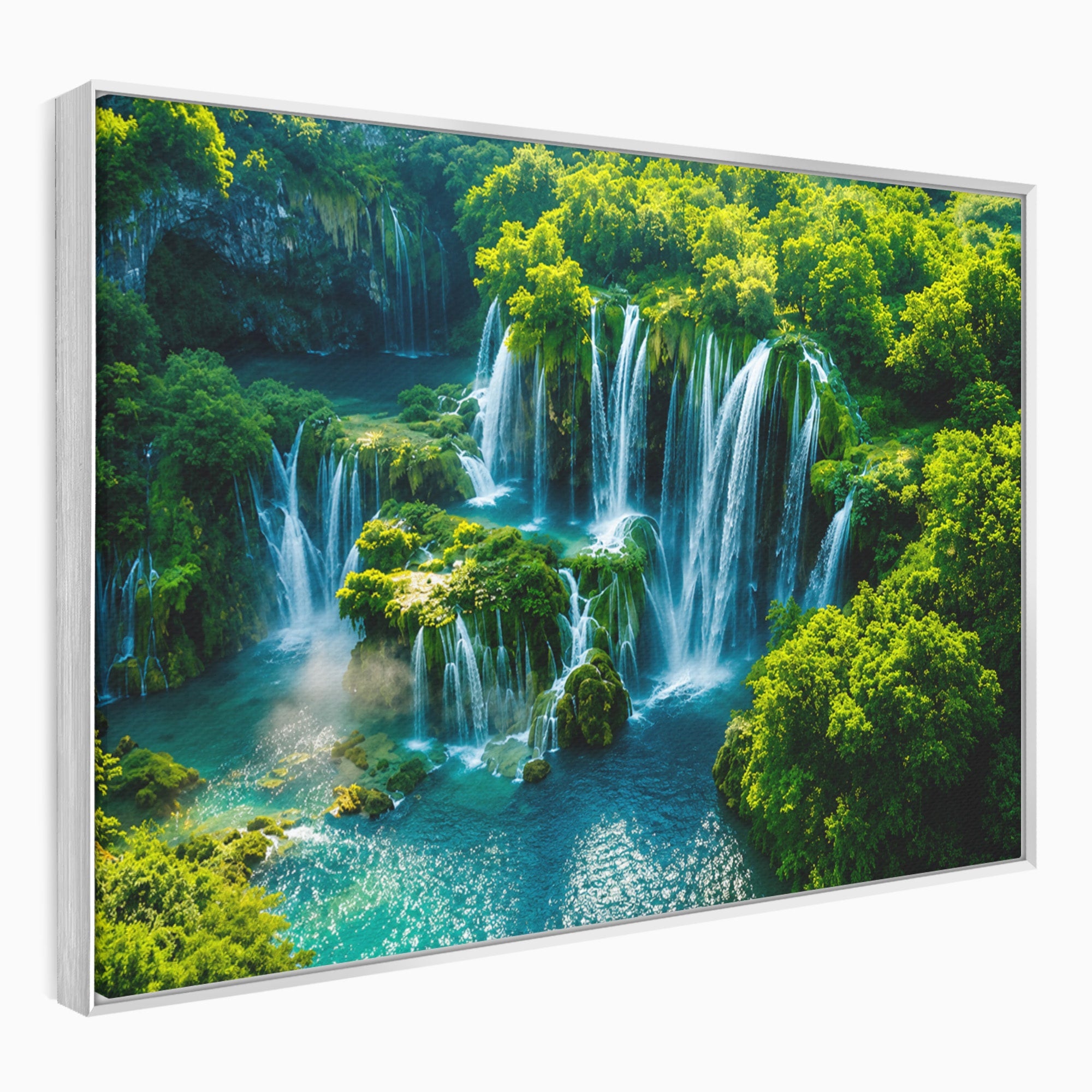 Tablou Canvas Premium LuxCanva® A1724, Cascade Tropicale, Cascade, Natura, Peisaj, Relaxare, Living, Culori Vibrante