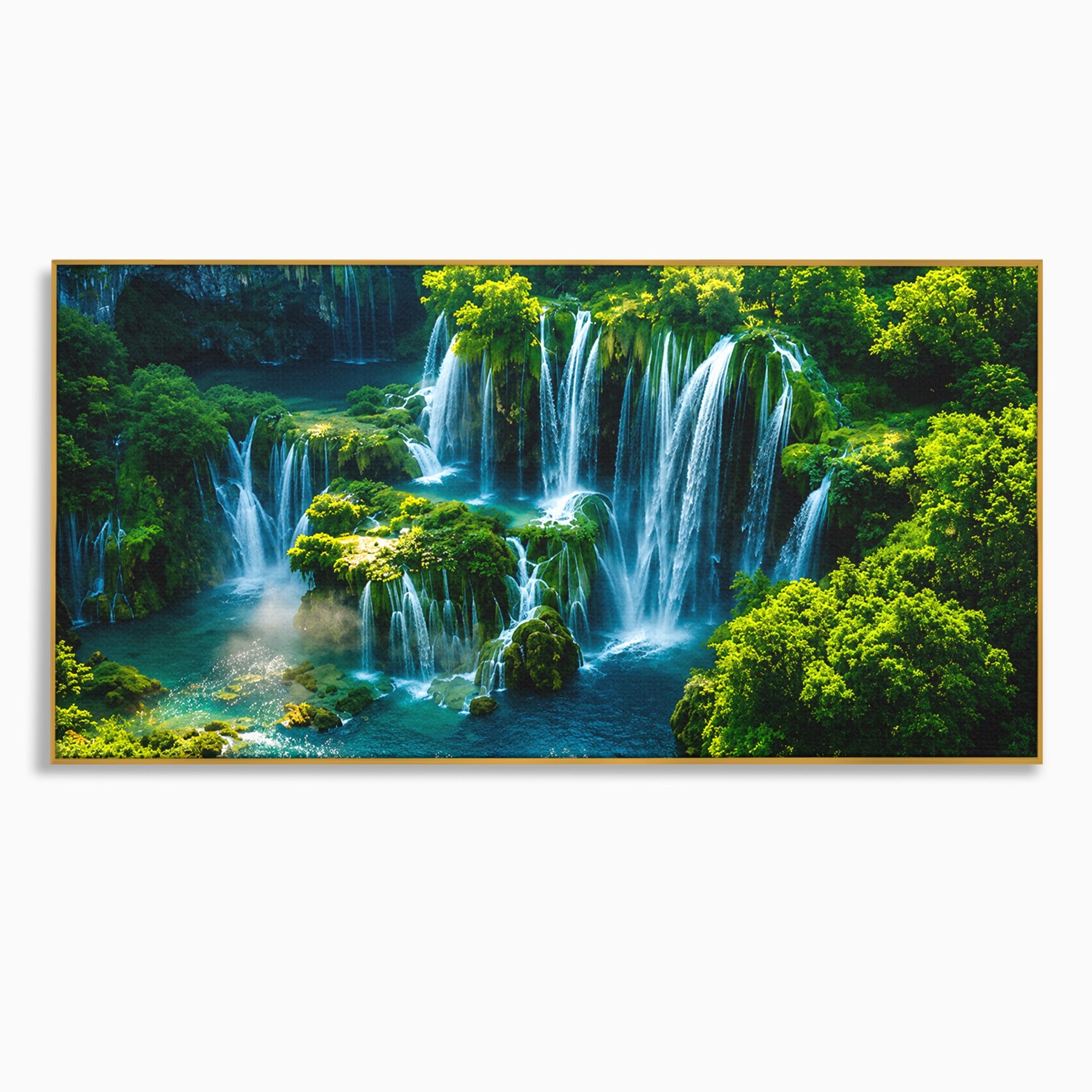 Tablou Canvas Premium LuxCanva® A1724, Cascade Tropicale, Cascade, Natura, Peisaj, Relaxare, Living, Culori Vibrante