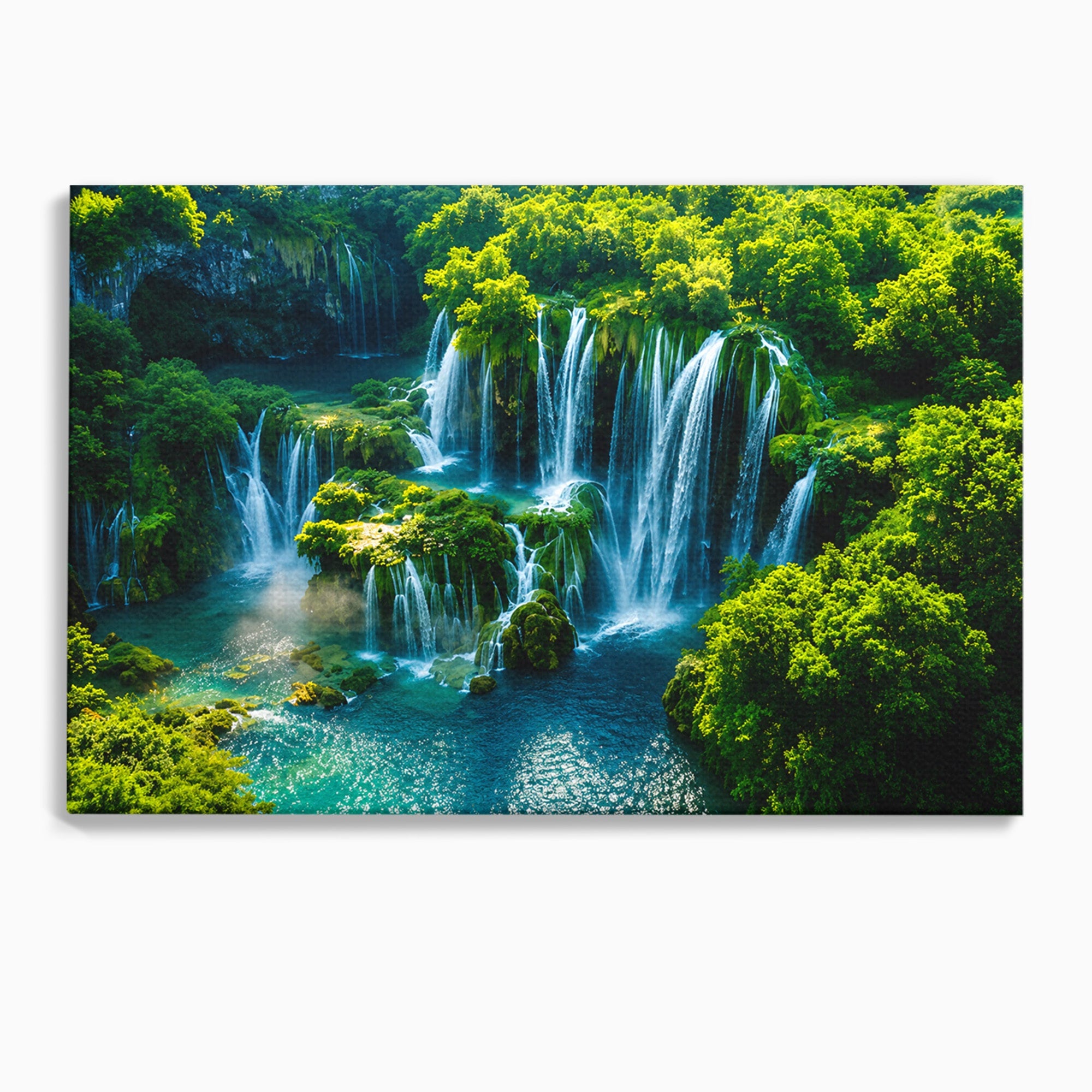 Tablou Canvas Premium LuxCanva® A1724, Cascade Tropicale, Cascade, Natura, Peisaj, Relaxare, Living, Culori Vibrante
