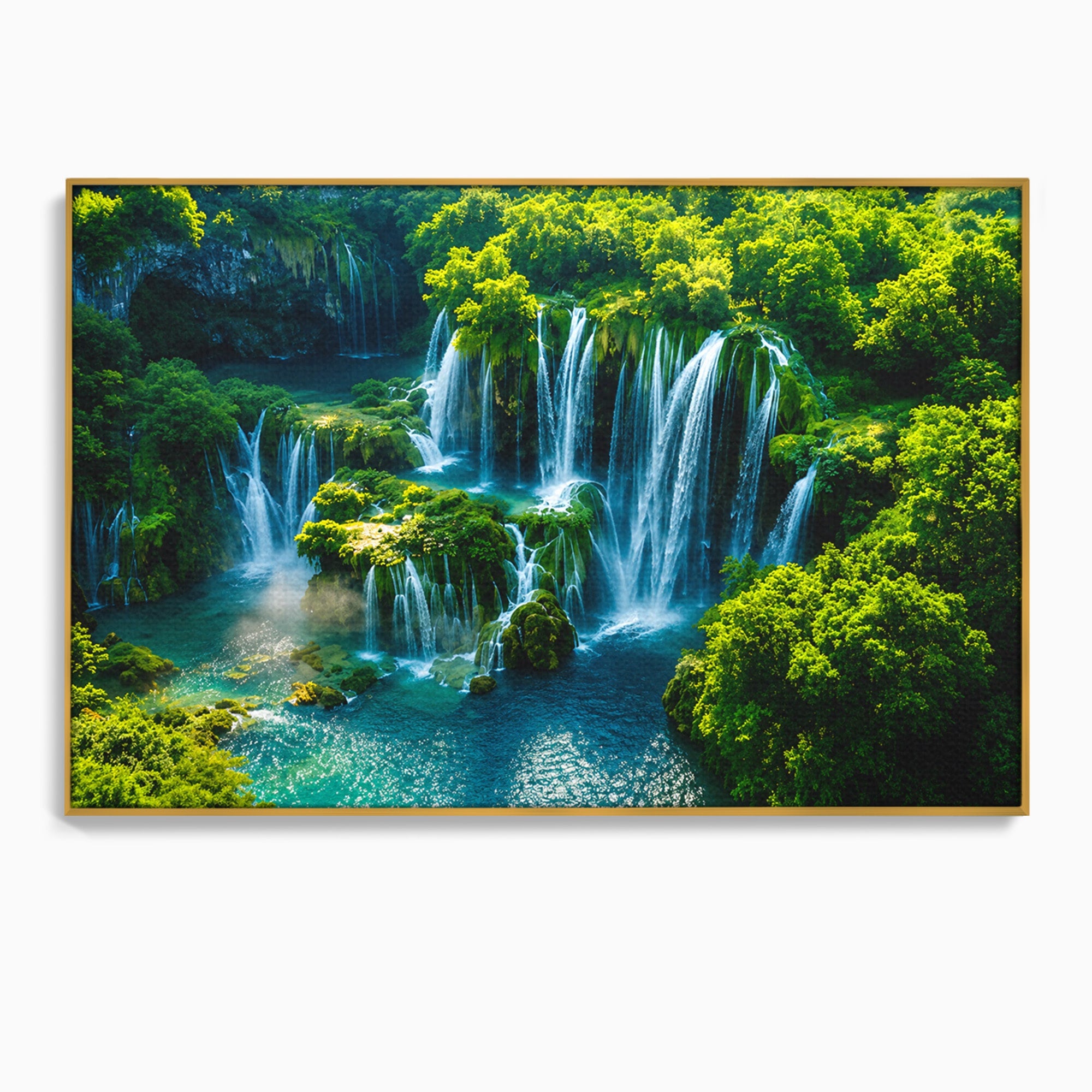 Tablou Canvas Premium LuxCanva® A1724, Cascade Tropicale, Cascade, Natura, Peisaj, Relaxare, Living, Culori Vibrante