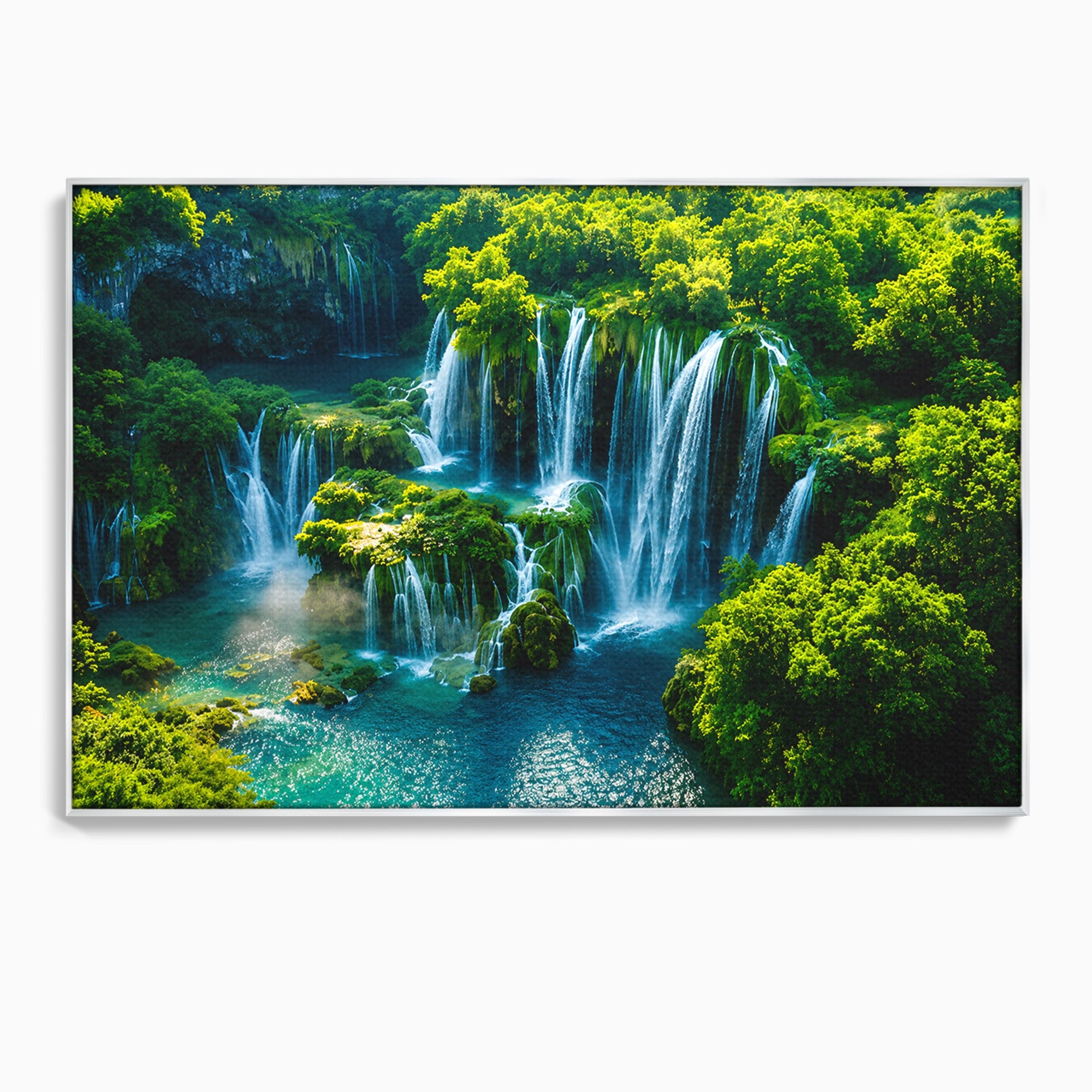 Tablou Canvas Premium LuxCanva® A1724, Cascade Tropicale, Cascade, Natura, Peisaj, Relaxare, Living, Culori Vibrante