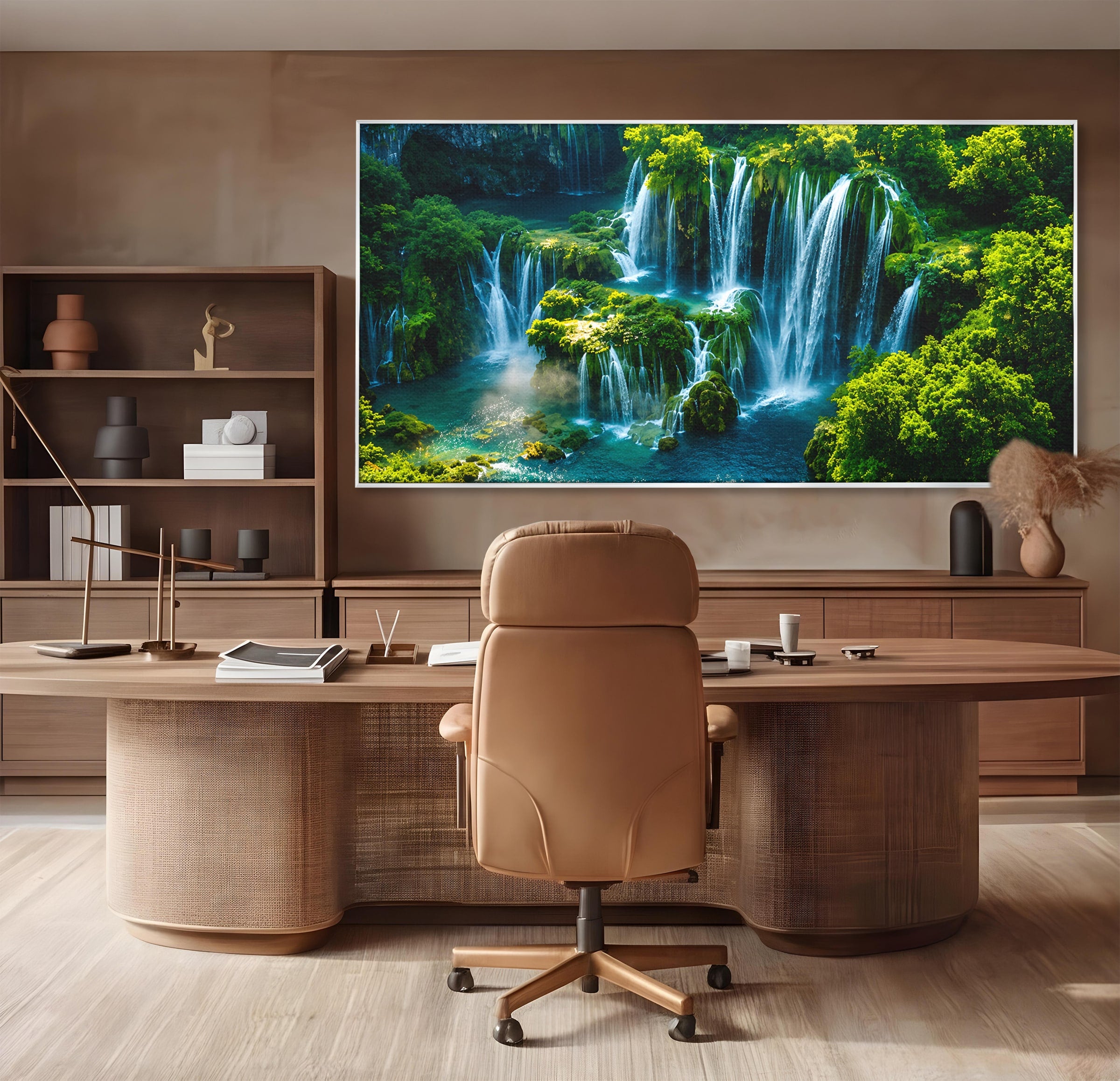 Tablou Canvas Premium LuxCanva® A1724, Cascade Tropicale, Cascade, Natura, Peisaj, Relaxare, Living, Culori Vibrante