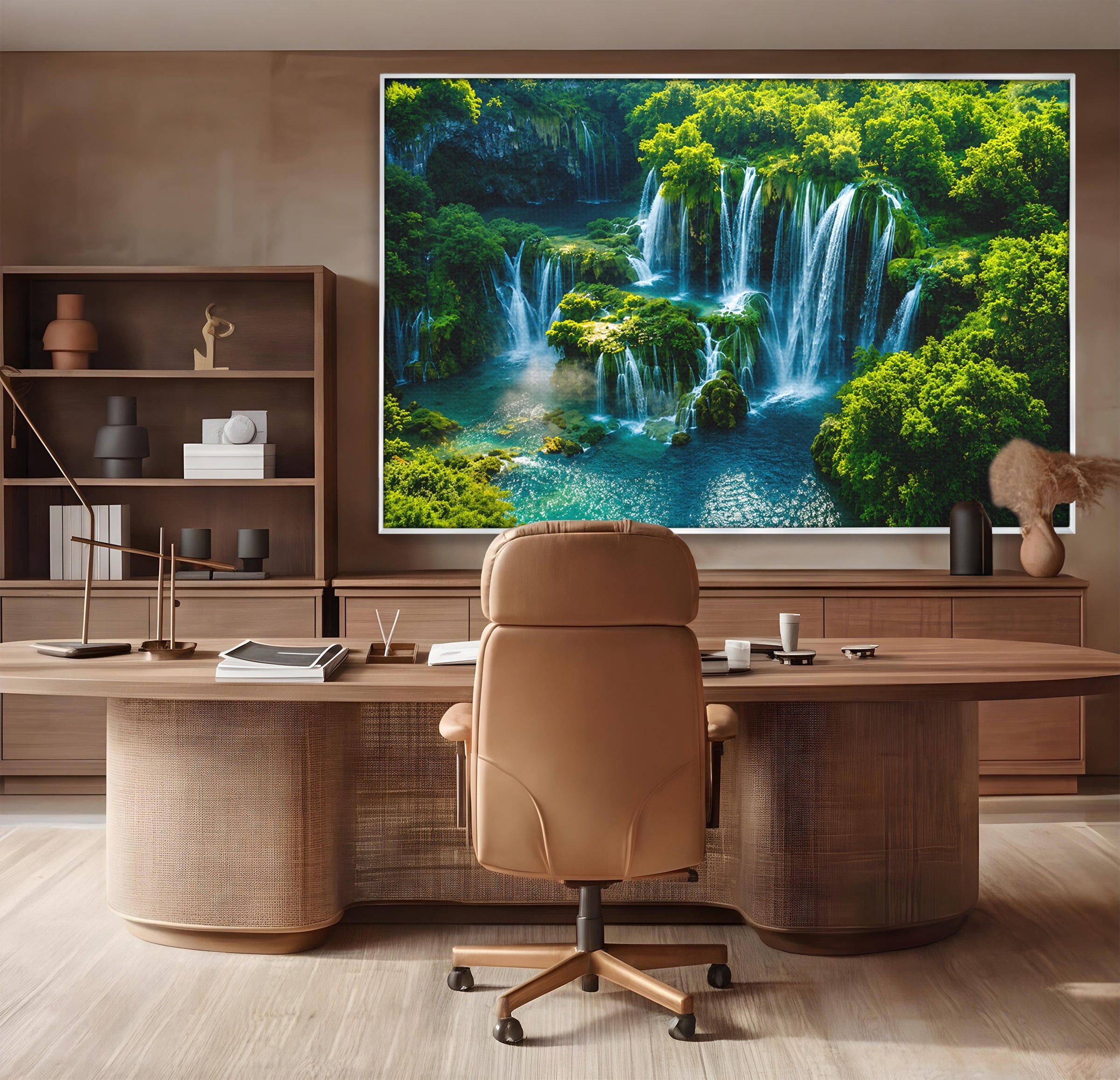 Tablou Canvas Premium LuxCanva® A1724, Cascade Tropicale, Cascade, Natura, Peisaj, Relaxare, Living, Culori Vibrante