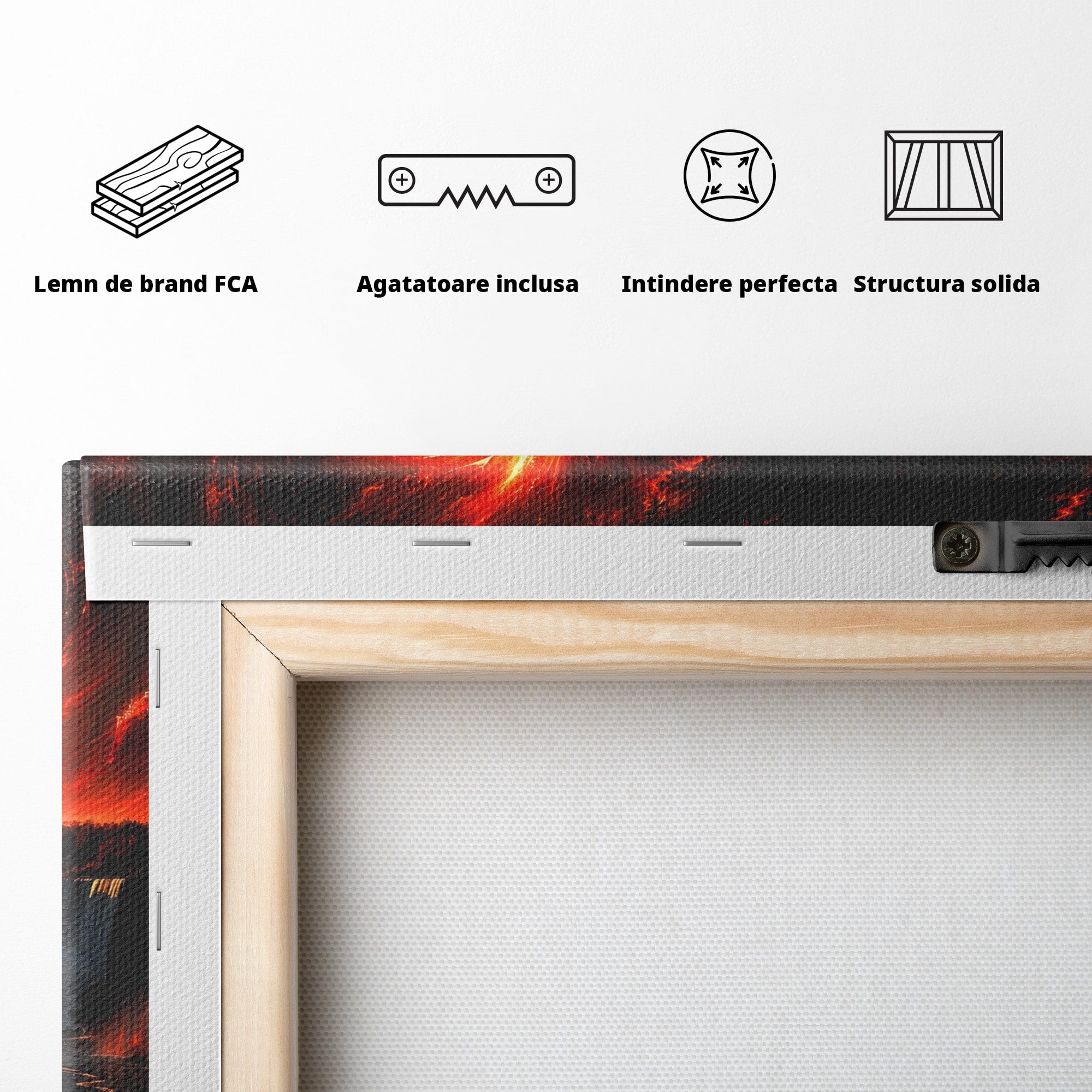 Tablou Canvas Premium LuxCanva® A1726, Eclipsa Mistica, Eclipsa, Cascada, Apus, Peisaj, Living, Culori Vibrante