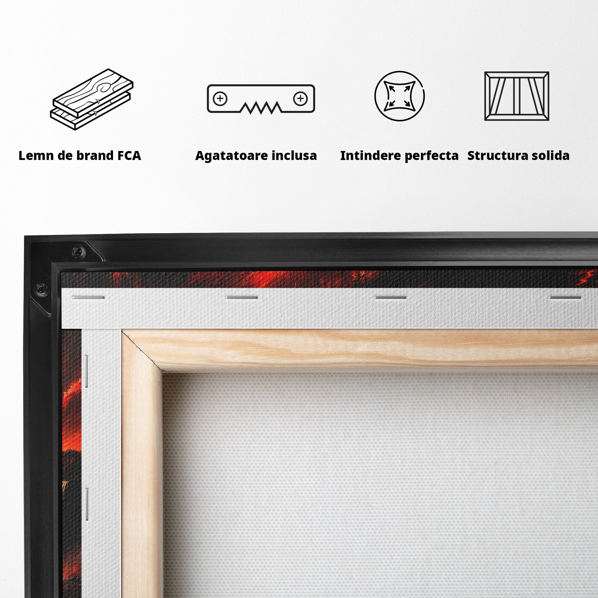 Tablou Canvas Premium LuxCanva® A1726, Eclipsa Mistica, Eclipsa, Cascada, Apus, Peisaj, Living, Culori Vibrante