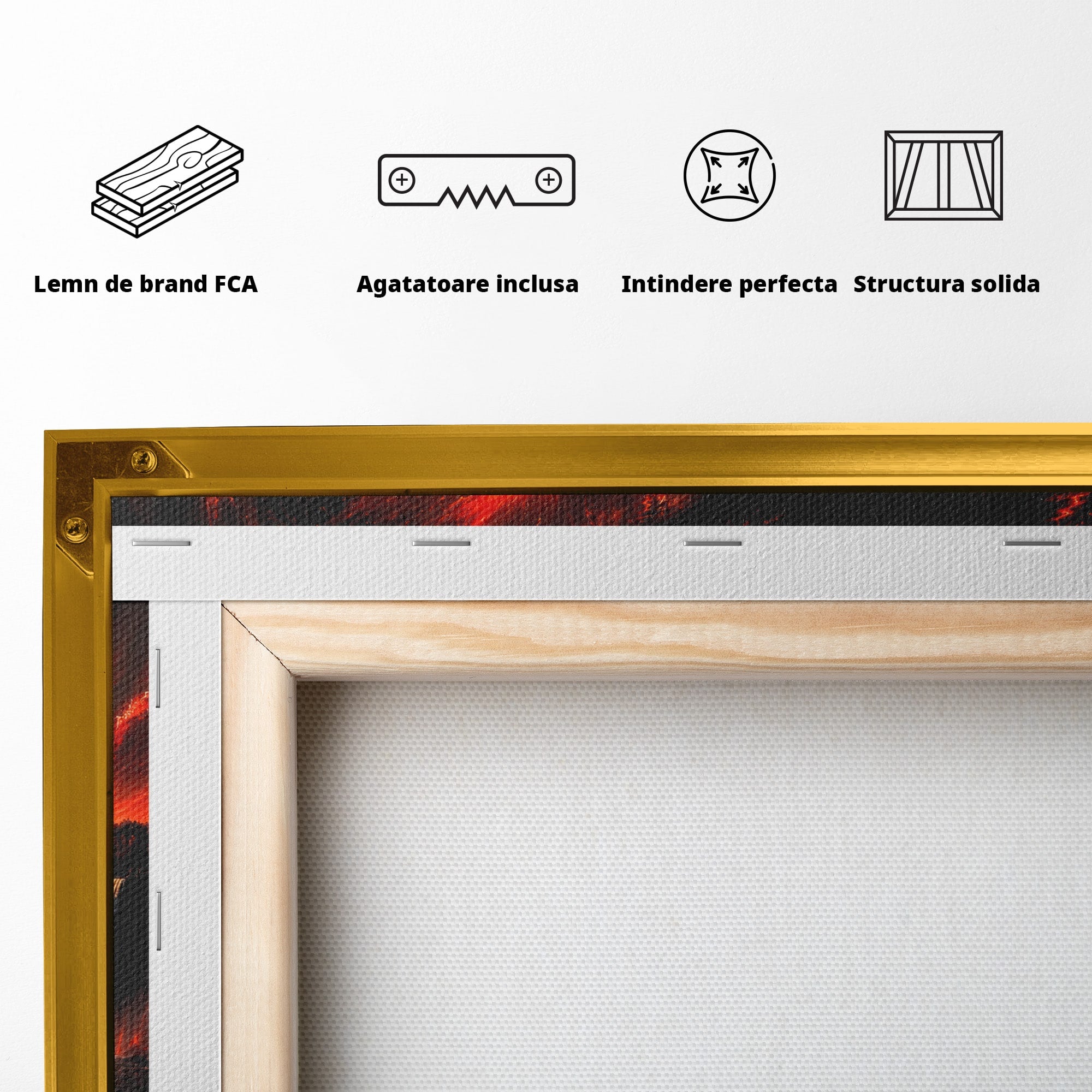 Tablou Canvas Premium LuxCanva® A1726, Eclipsa Mistica, Eclipsa, Cascada, Apus, Peisaj, Living, Culori Vibrante