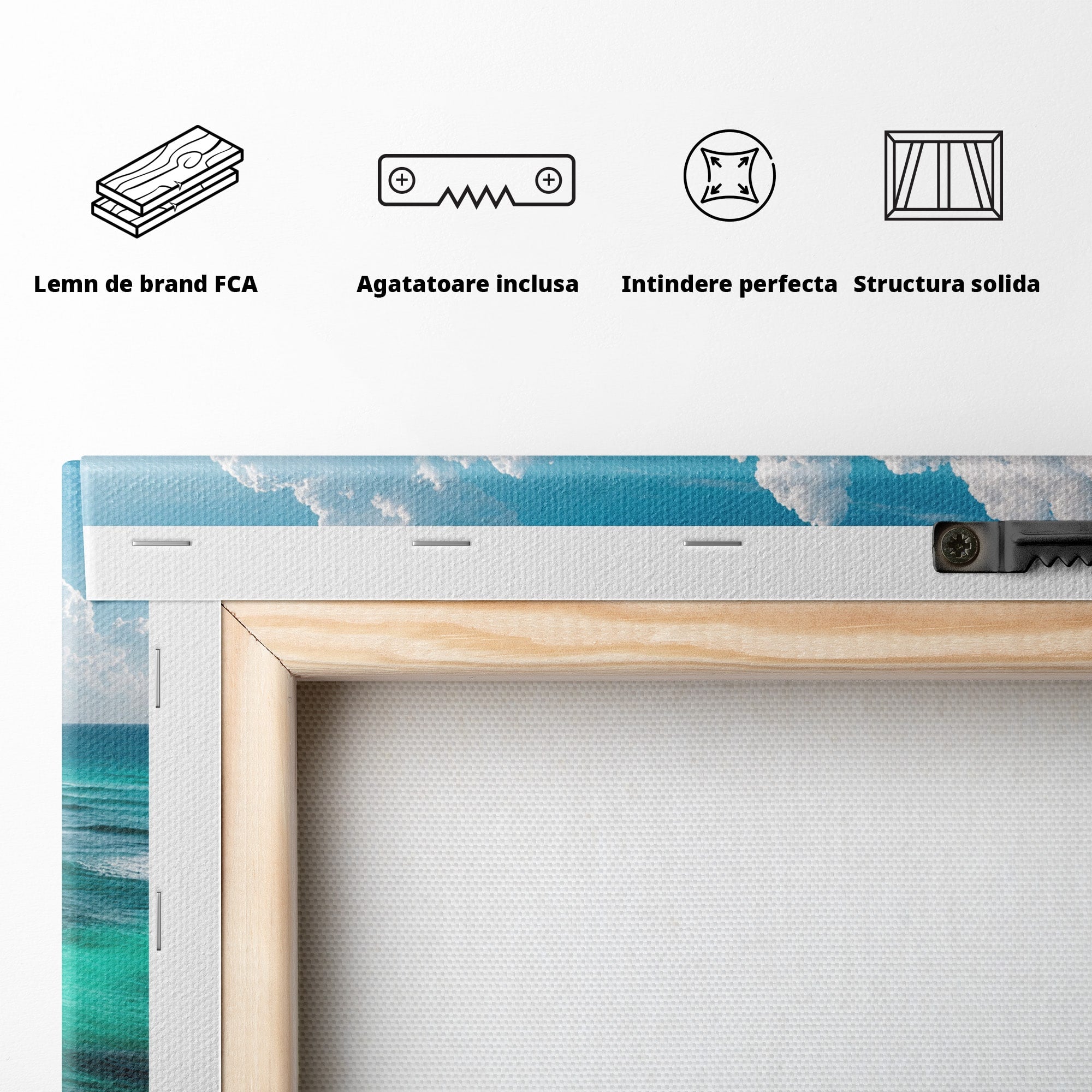 Tablou Canvas Premium LuxCanva® A1728, Peisaj Marin Cu Plaja, Peisaj, Plaja, Mare, Natura, Living, Culori Vibrante