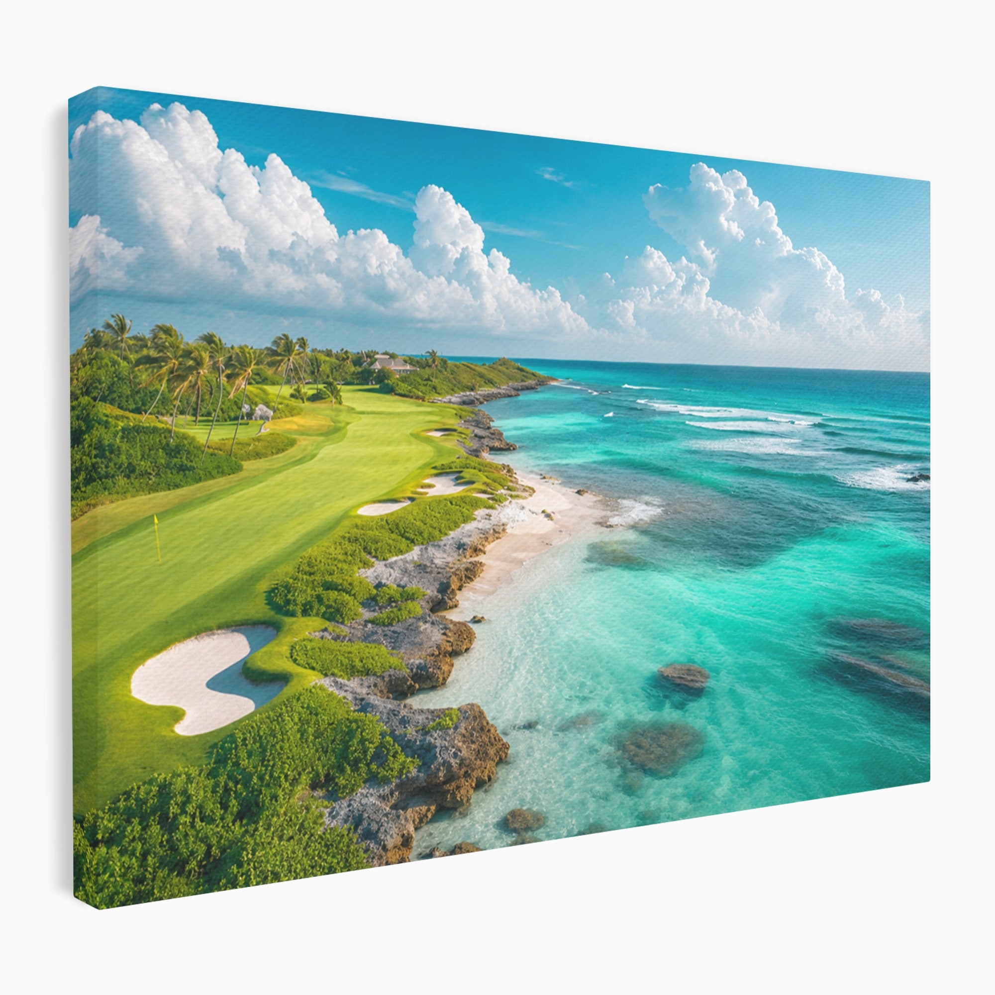 Tablou Canvas Premium LuxCanva® A1728, Peisaj Marin Cu Plaja, Peisaj, Plaja, Mare, Natura, Living, Culori Vibrante