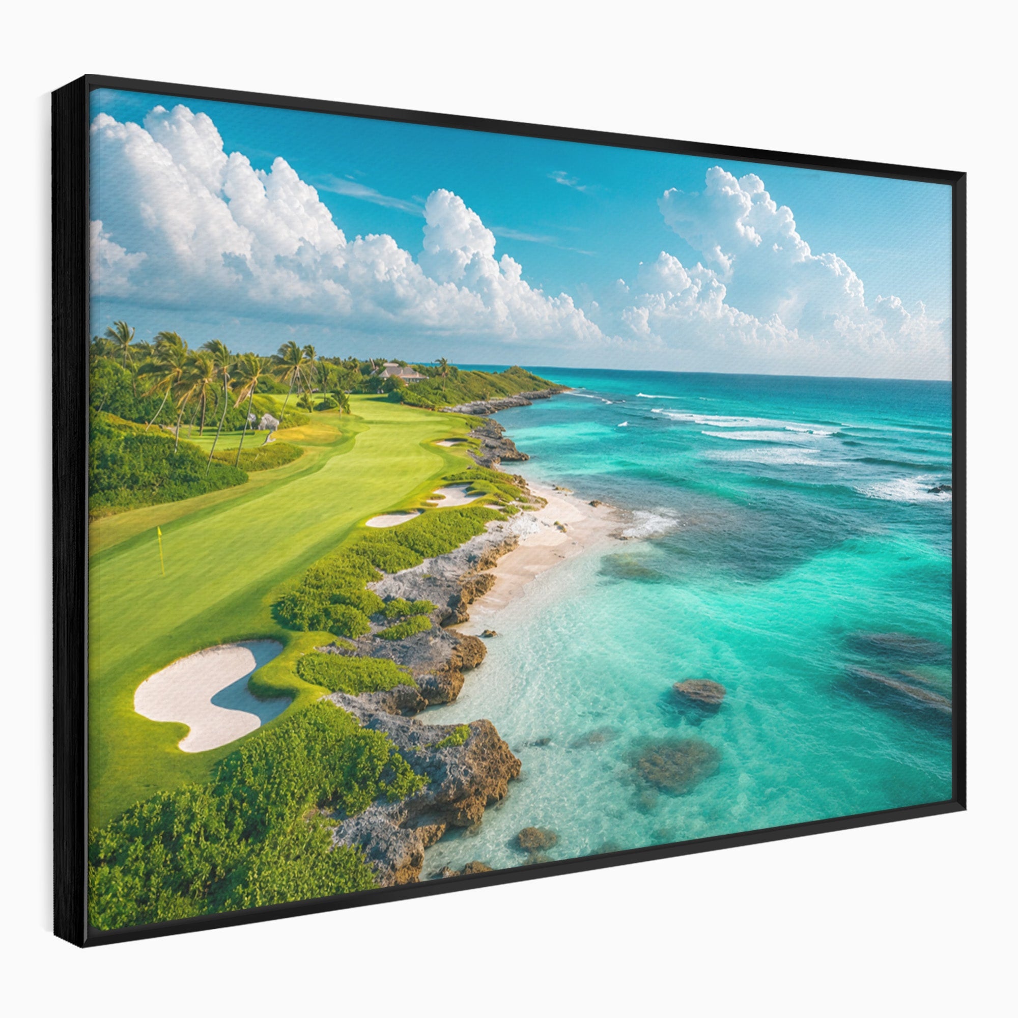 Tablou Canvas Premium LuxCanva® A1728, Peisaj Marin Cu Plaja, Peisaj, Plaja, Mare, Natura, Living, Culori Vibrante