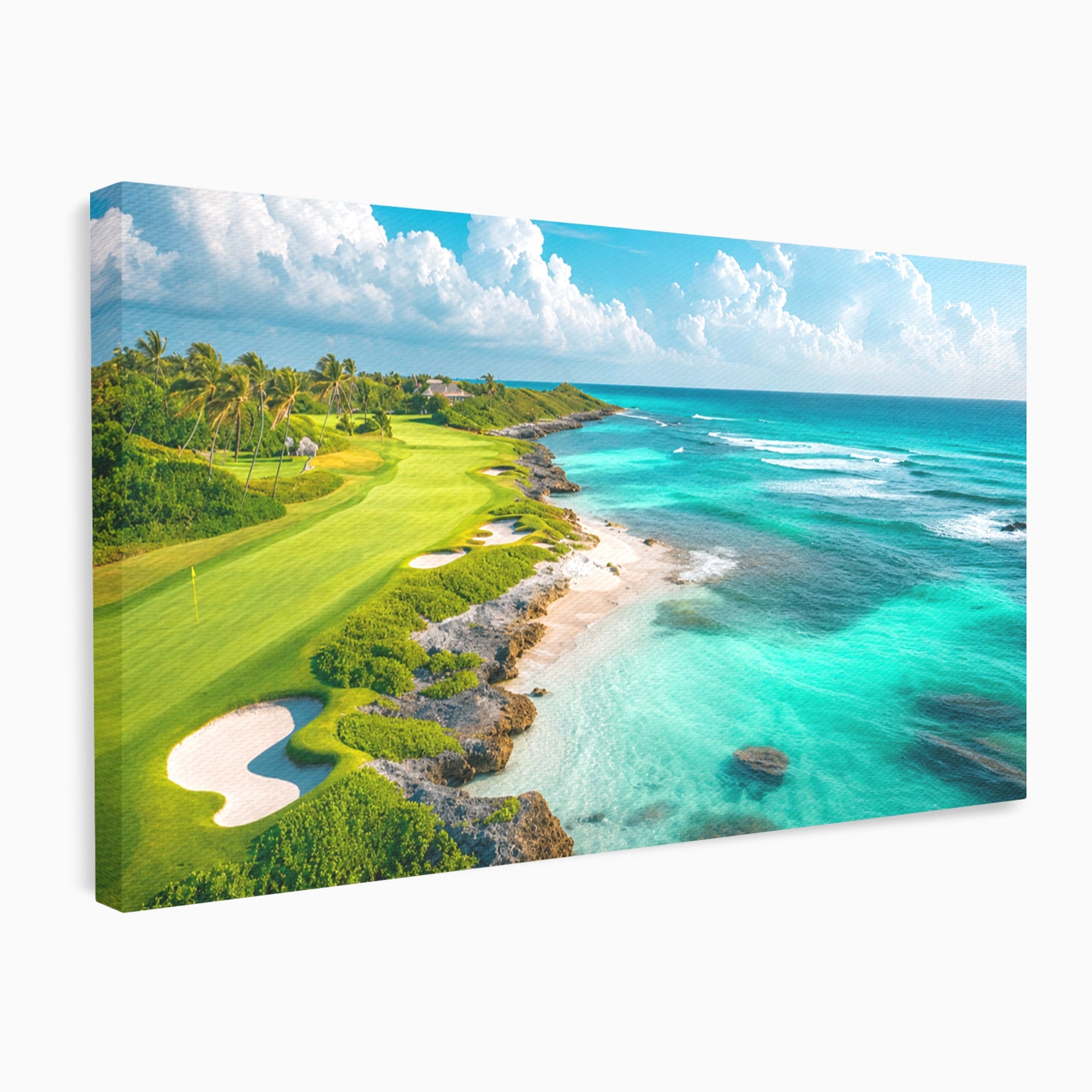 Tablou Canvas Premium LuxCanva® A1728, Peisaj Marin Cu Plaja, Peisaj, Plaja, Mare, Natura, Living, Culori Vibrante