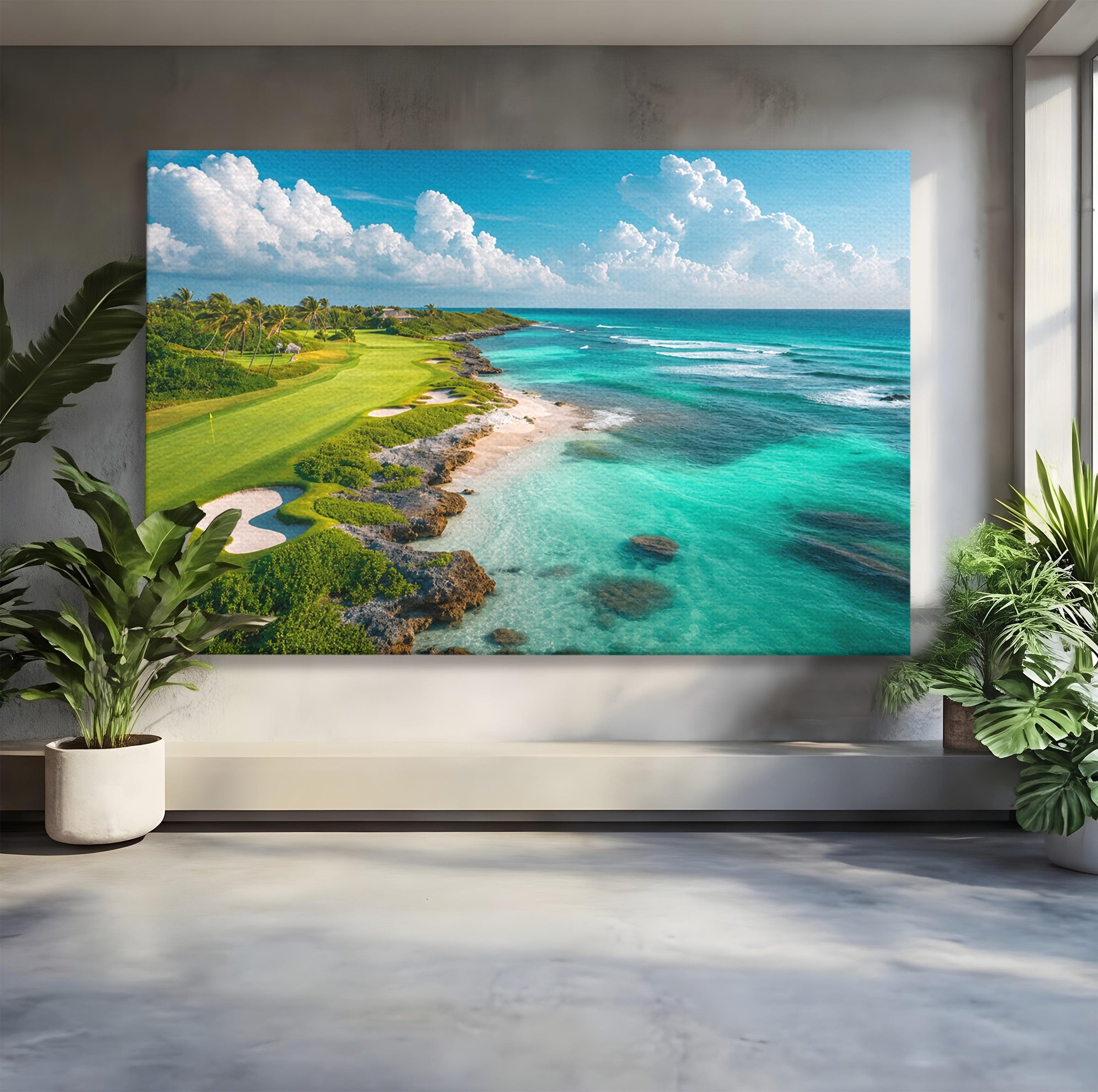 Tablou Canvas Premium LuxCanva® A1728, Peisaj Marin Cu Plaja, Peisaj, Plaja, Mare, Natura, Living, Culori Vibrante