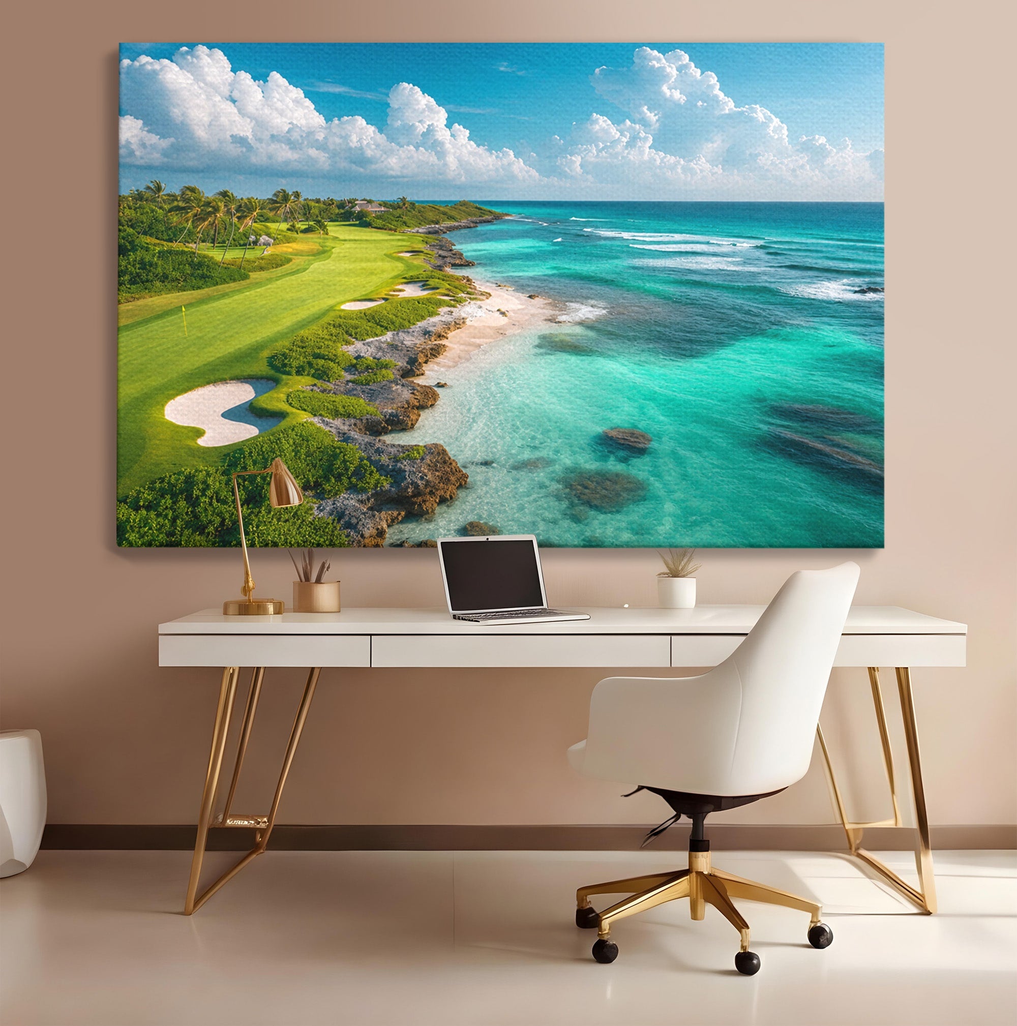 Tablou Canvas Premium LuxCanva® A1728, Peisaj Marin Cu Plaja, Peisaj, Plaja, Mare, Natura, Living, Culori Vibrante
