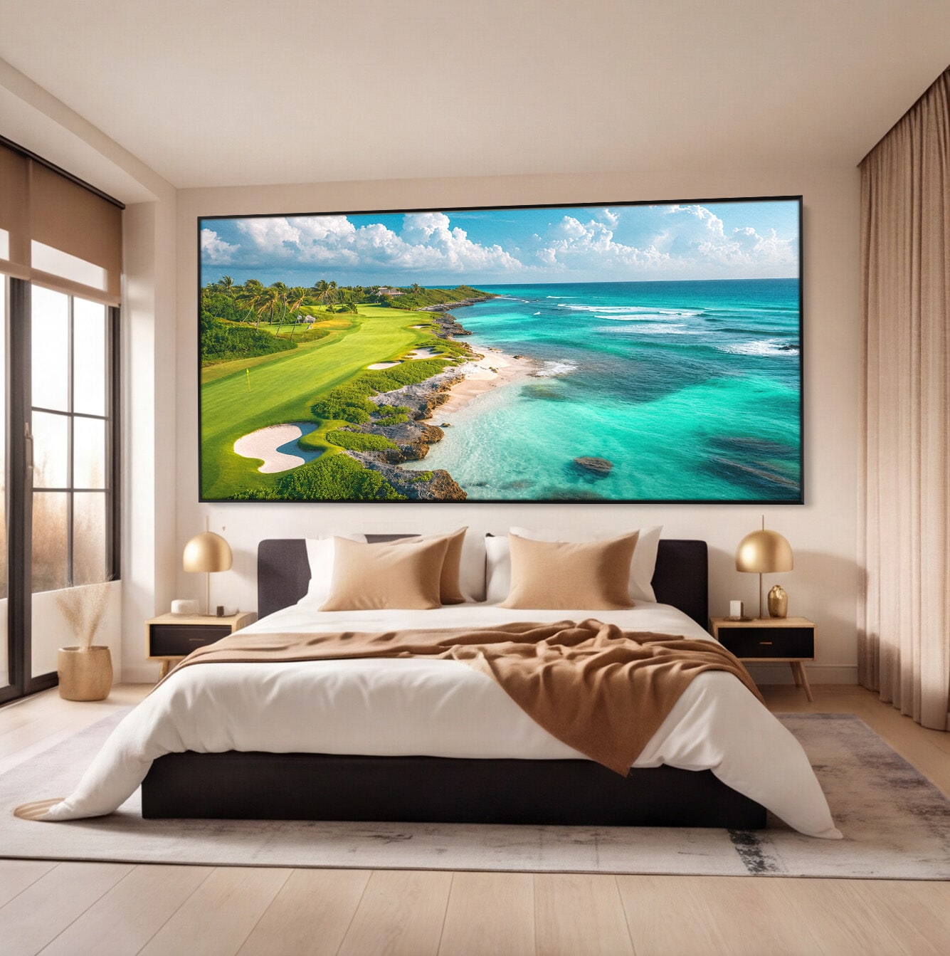 Tablou Canvas Premium LuxCanva® A1728, Peisaj Marin Cu Plaja, Peisaj, Plaja, Mare, Natura, Living, Culori Vibrante