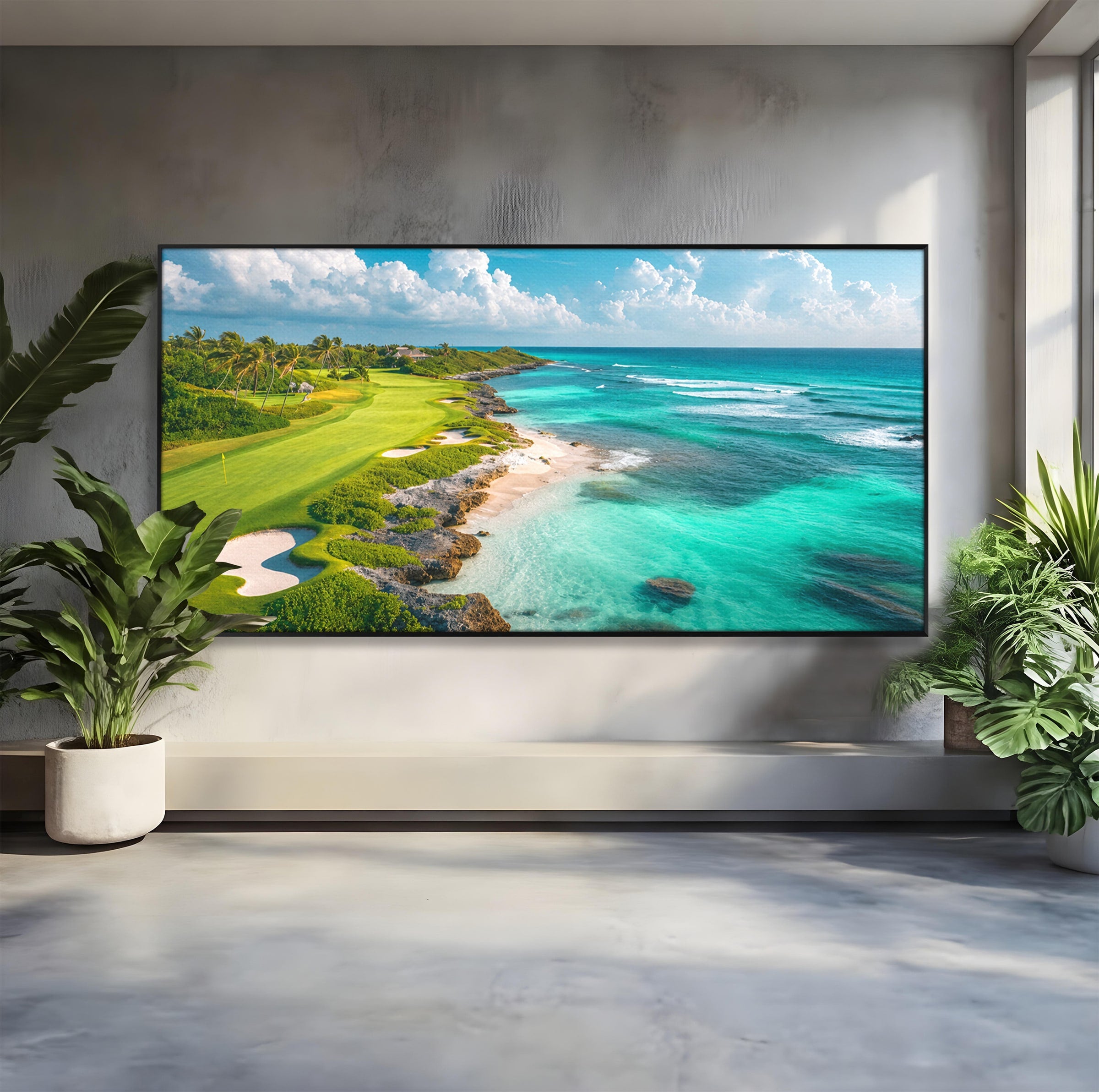 Tablou Canvas Premium LuxCanva® A1728, Peisaj Marin Cu Plaja, Peisaj, Plaja, Mare, Natura, Living, Culori Vibrante