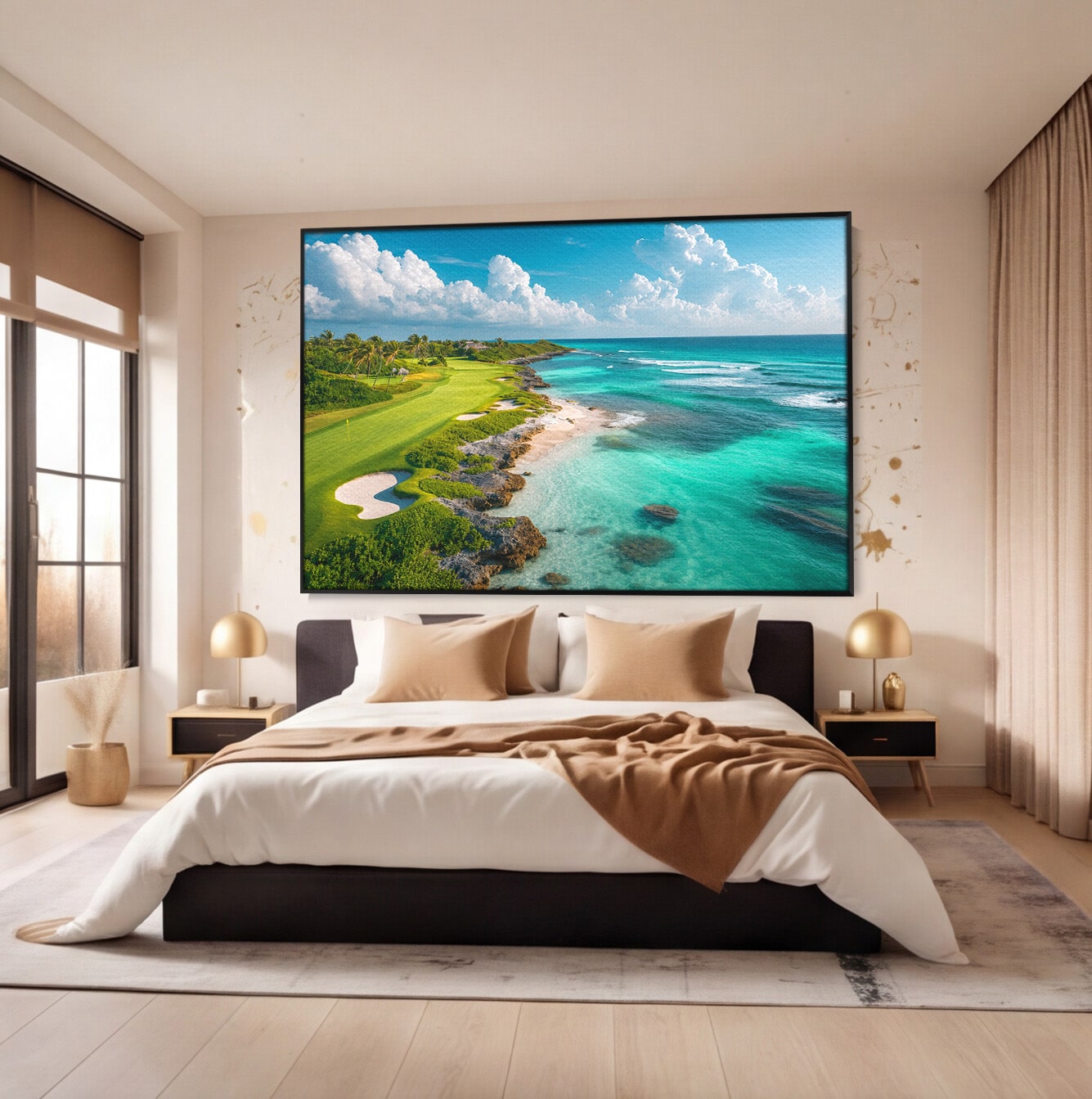 Tablou Canvas Premium LuxCanva® A1728, Peisaj Marin Cu Plaja, Peisaj, Plaja, Mare, Natura, Living, Culori Vibrante