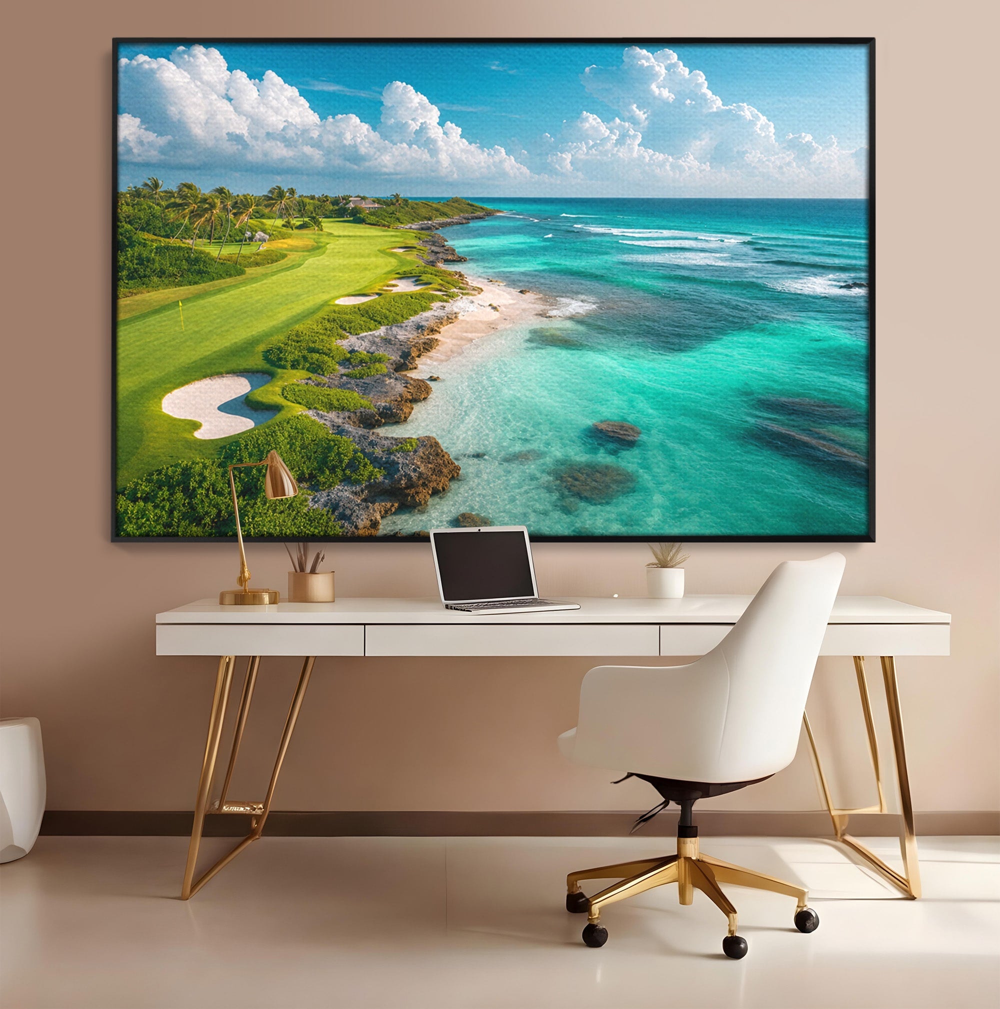 Tablou Canvas Premium LuxCanva® A1728, Peisaj Marin Cu Plaja, Peisaj, Plaja, Mare, Natura, Living, Culori Vibrante