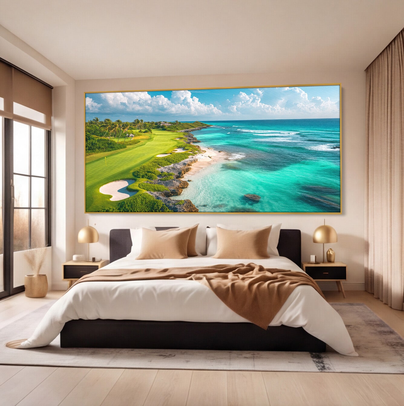 Tablou Canvas Premium LuxCanva® A1728, Peisaj Marin Cu Plaja, Peisaj, Plaja, Mare, Natura, Living, Culori Vibrante
