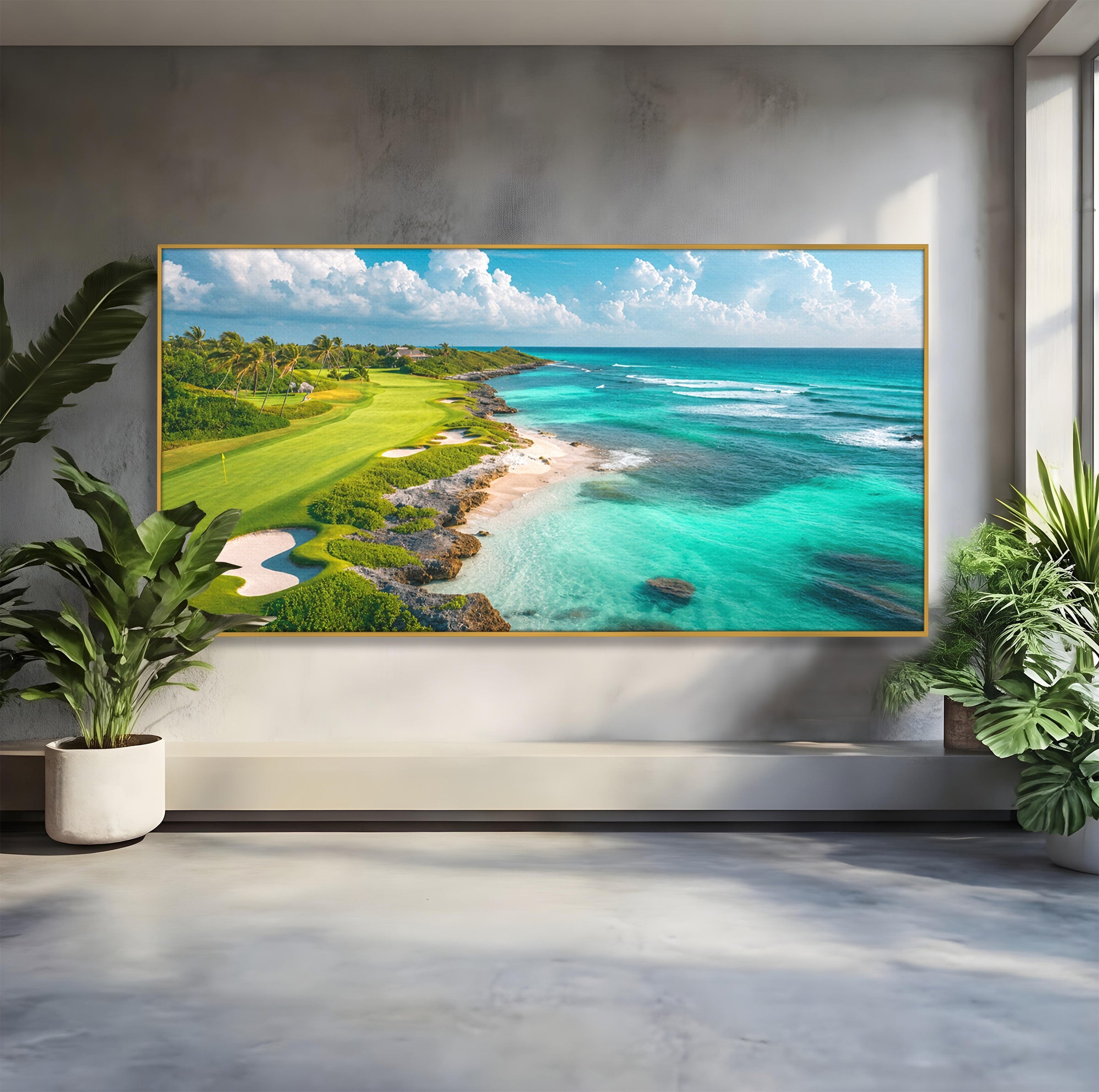 Tablou Canvas Premium LuxCanva® A1728, Peisaj Marin Cu Plaja, Peisaj, Plaja, Mare, Natura, Living, Culori Vibrante