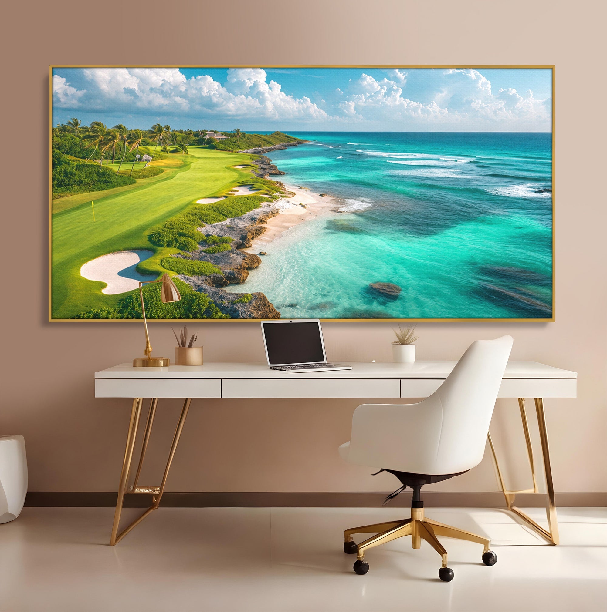 Tablou Canvas Premium LuxCanva® A1728, Peisaj Marin Cu Plaja, Peisaj, Plaja, Mare, Natura, Living, Culori Vibrante