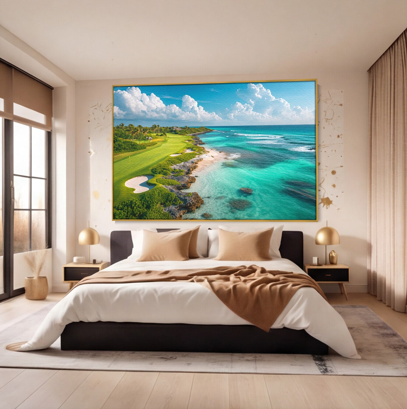 Tablou Canvas Premium LuxCanva® A1728, Peisaj Marin Cu Plaja, Peisaj, Plaja, Mare, Natura, Living, Culori Vibrante