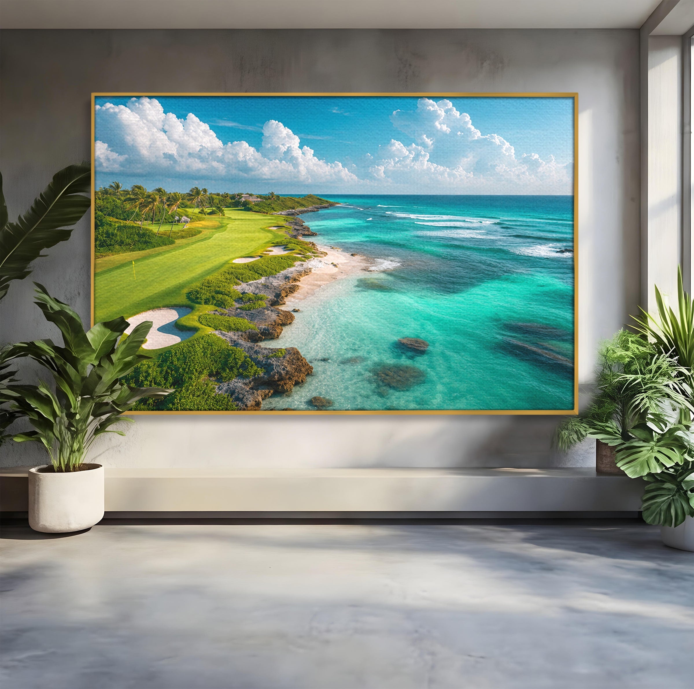 Tablou Canvas Premium LuxCanva® A1728, Peisaj Marin Cu Plaja, Peisaj, Plaja, Mare, Natura, Living, Culori Vibrante