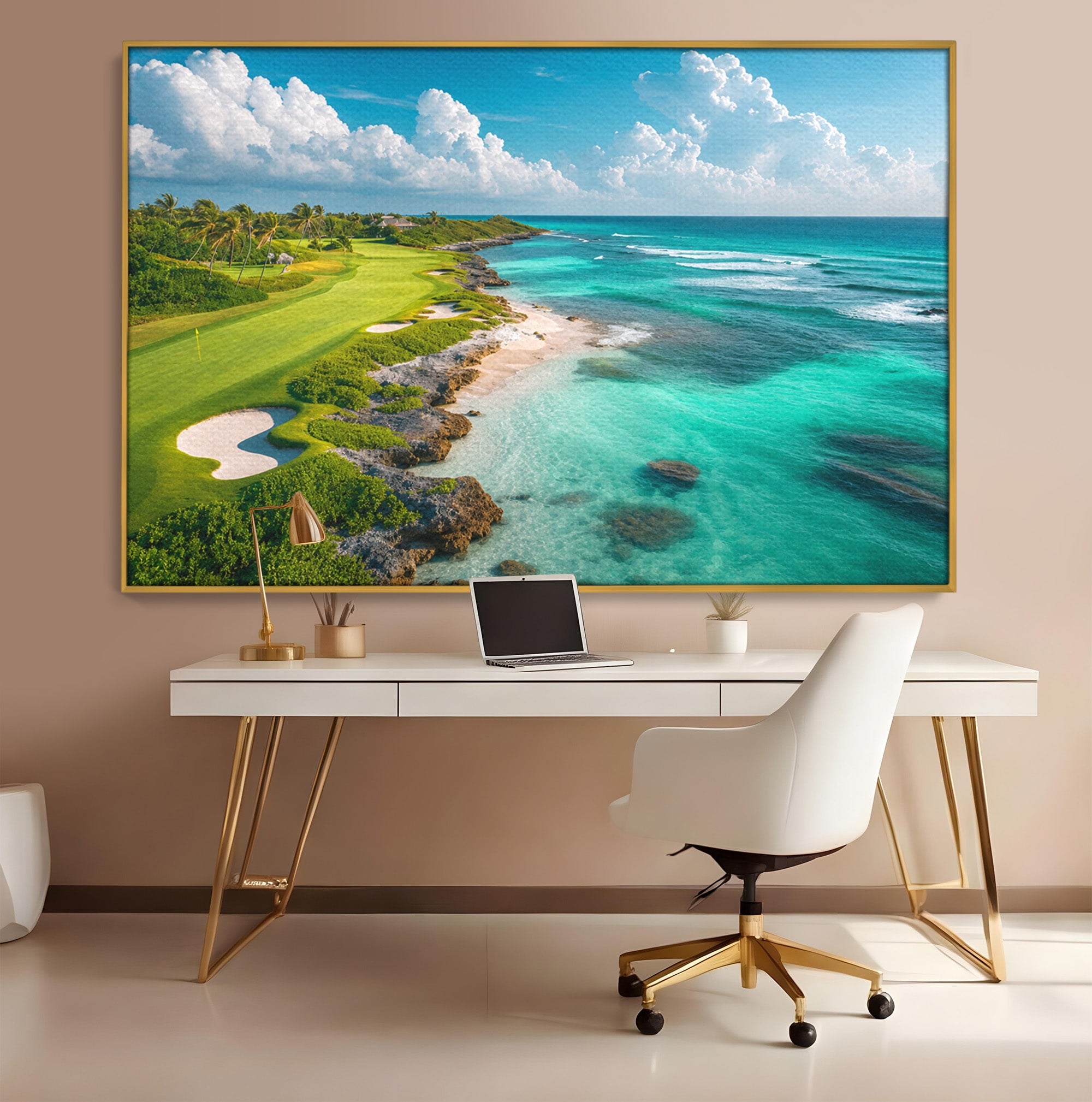 Tablou Canvas Premium LuxCanva® A1728, Peisaj Marin Cu Plaja, Peisaj, Plaja, Mare, Natura, Living, Culori Vibrante