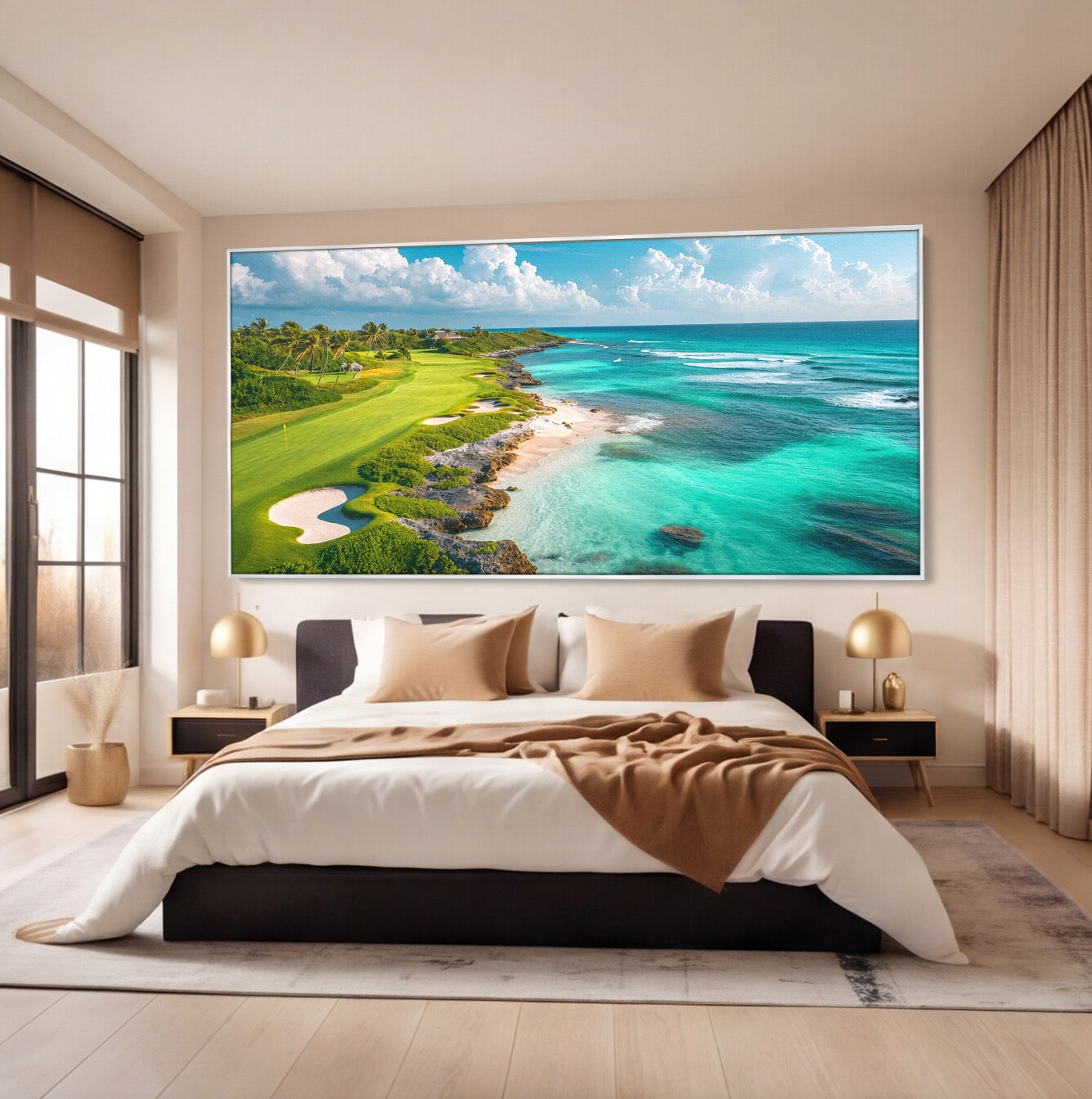 Tablou Canvas Premium LuxCanva® A1728, Peisaj Marin Cu Plaja, Peisaj, Plaja, Mare, Natura, Living, Culori Vibrante