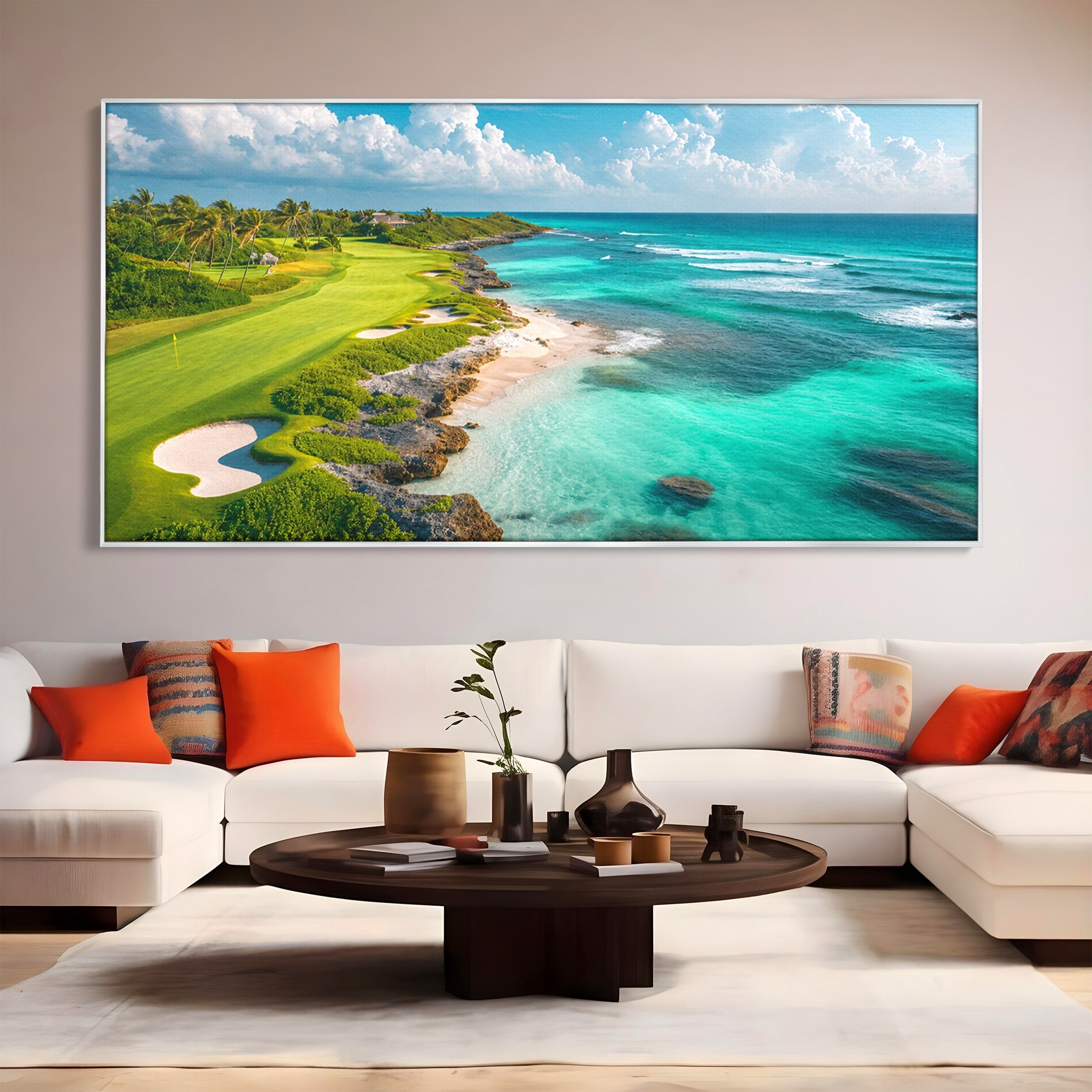 Tablou Canvas Premium LuxCanva® A1728, Peisaj Marin Cu Plaja, Peisaj, Plaja, Mare, Natura, Living, Culori Vibrante