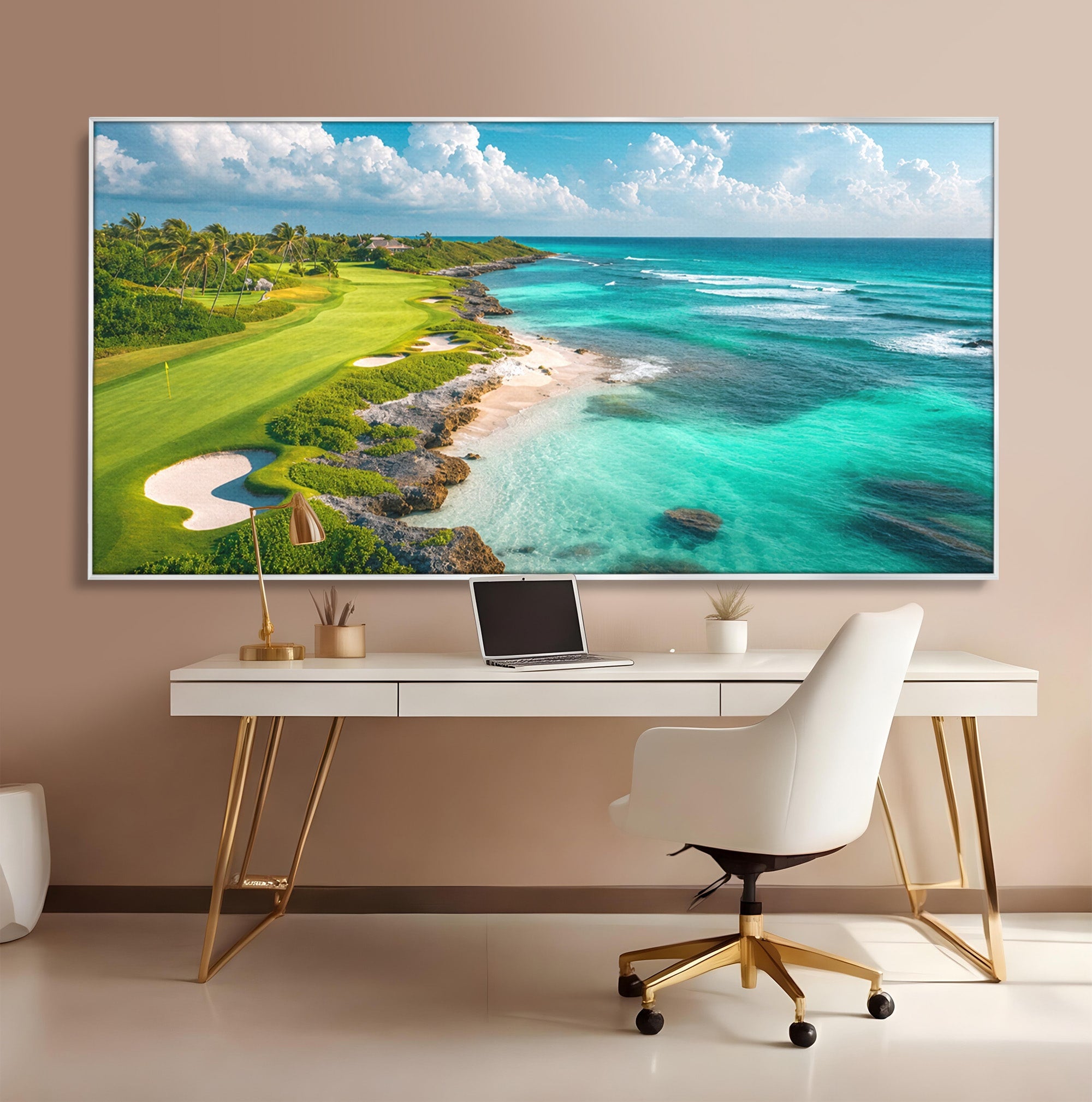 Tablou Canvas Premium LuxCanva® A1728, Peisaj Marin Cu Plaja, Peisaj, Plaja, Mare, Natura, Living, Culori Vibrante