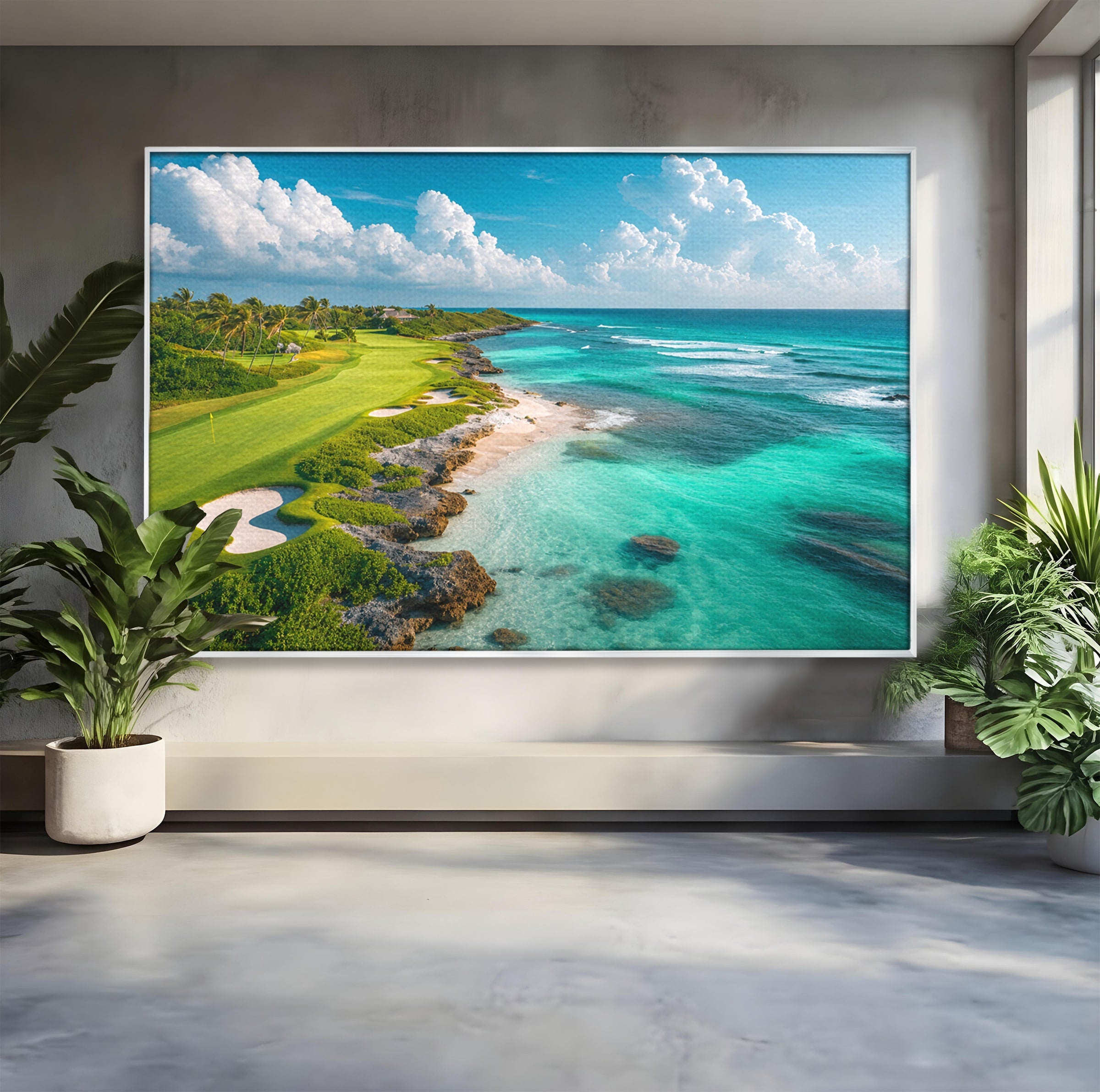 Tablou Canvas Premium LuxCanva® A1728, Peisaj Marin Cu Plaja, Peisaj, Plaja, Mare, Natura, Living, Culori Vibrante