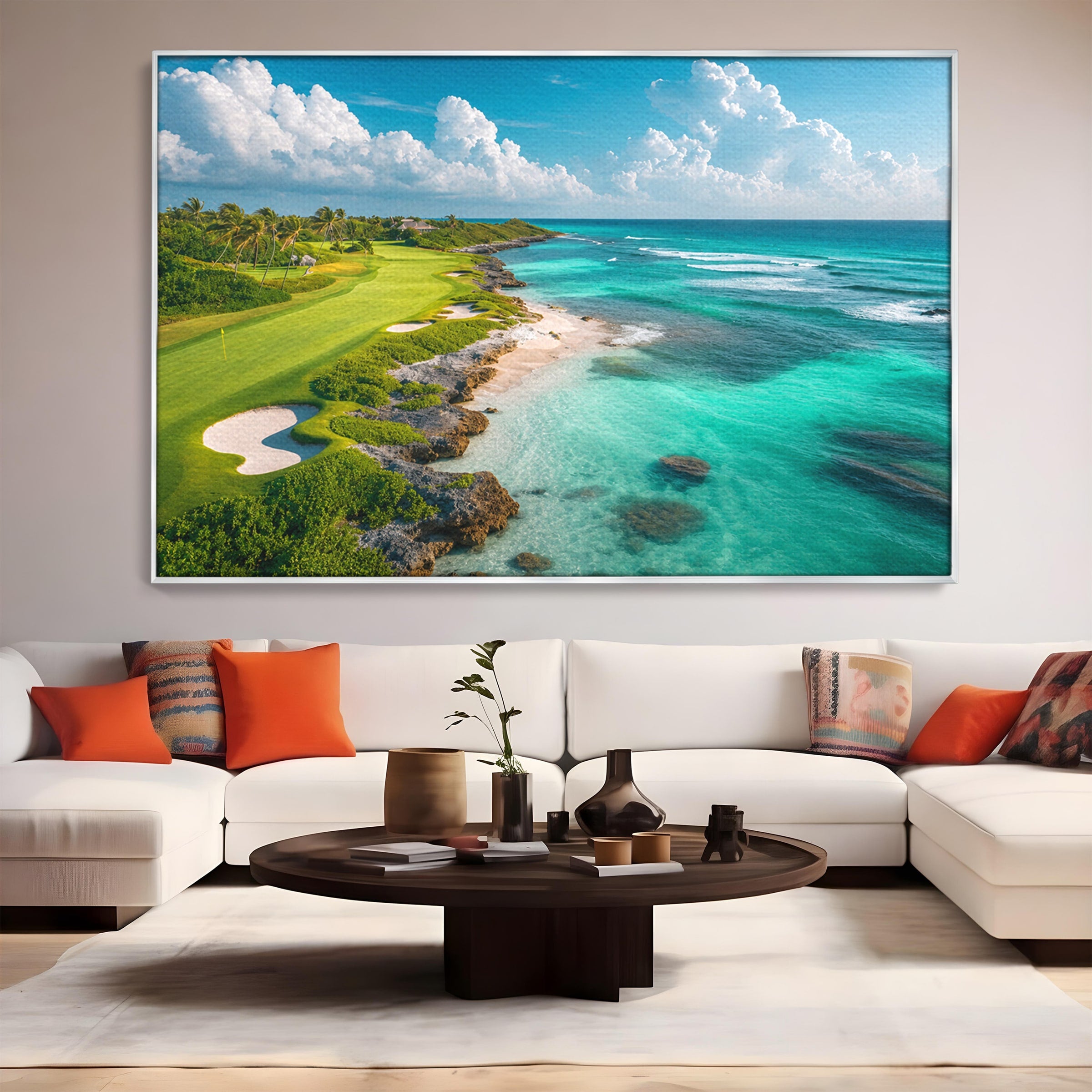 Tablou Canvas Premium LuxCanva® A1728, Peisaj Marin Cu Plaja, Peisaj, Plaja, Mare, Natura, Living, Culori Vibrante