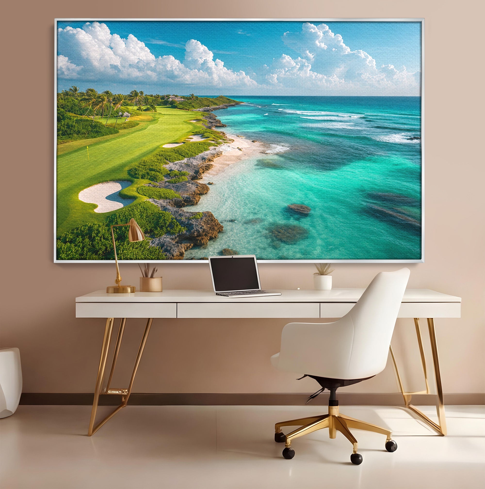 Tablou Canvas Premium LuxCanva® A1728, Peisaj Marin Cu Plaja, Peisaj, Plaja, Mare, Natura, Living, Culori Vibrante