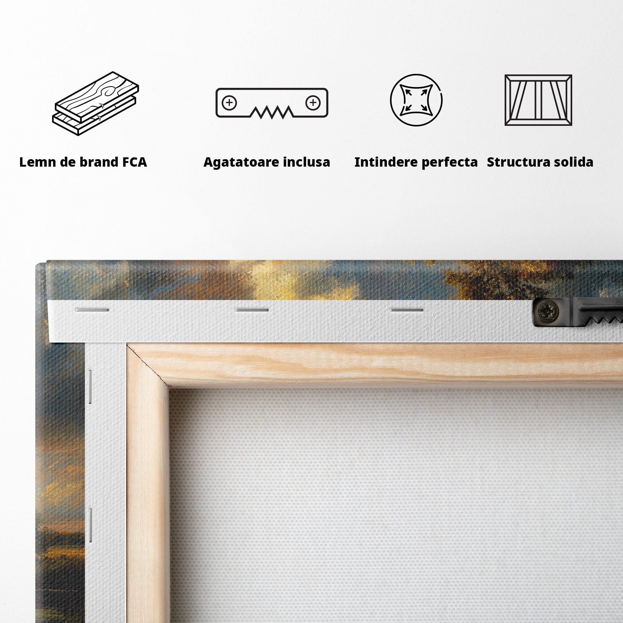 Tablou Canvas Premium LuxCanva® A1729, Peisaj La Apus, Peisaj, Apus, Natura, Copac, Living, Dormitor, Culori Vibrante