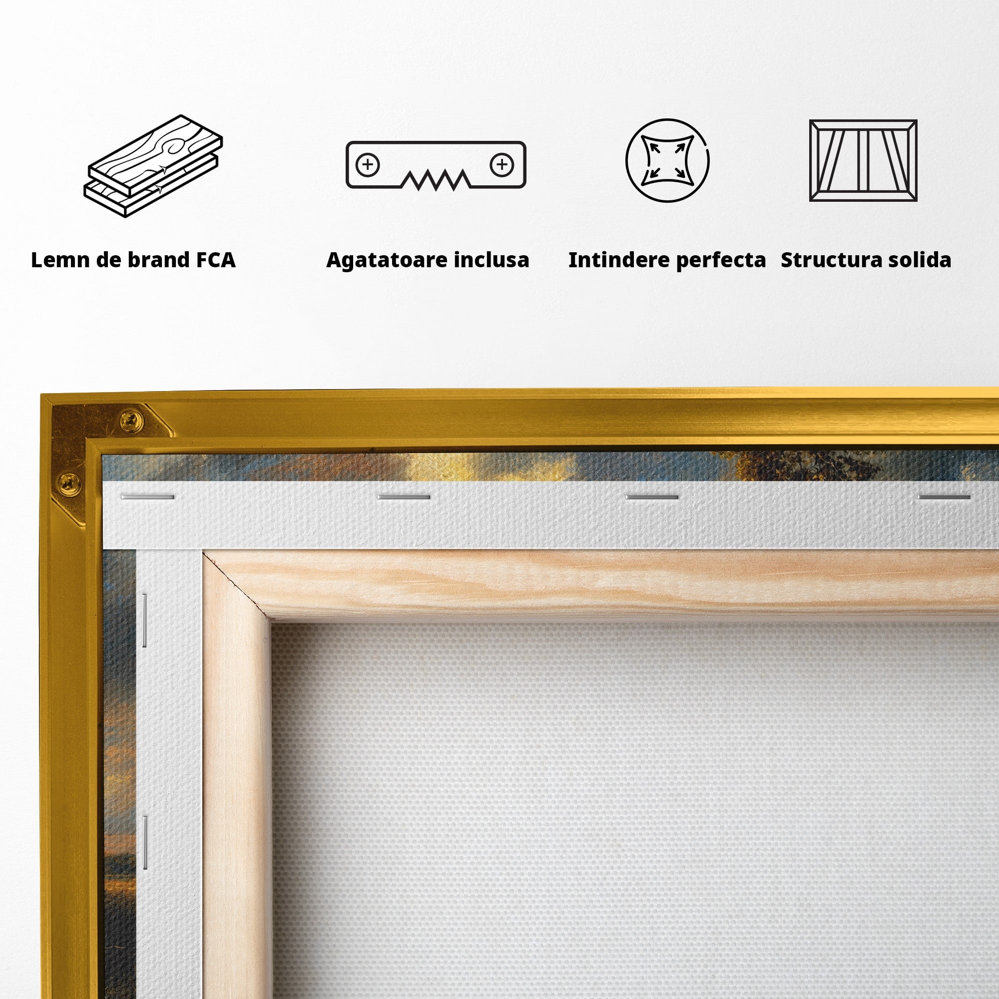 Tablou Canvas Premium LuxCanva® A1729, Peisaj La Apus, Peisaj, Apus, Natura, Copac, Living, Dormitor, Culori Vibrante