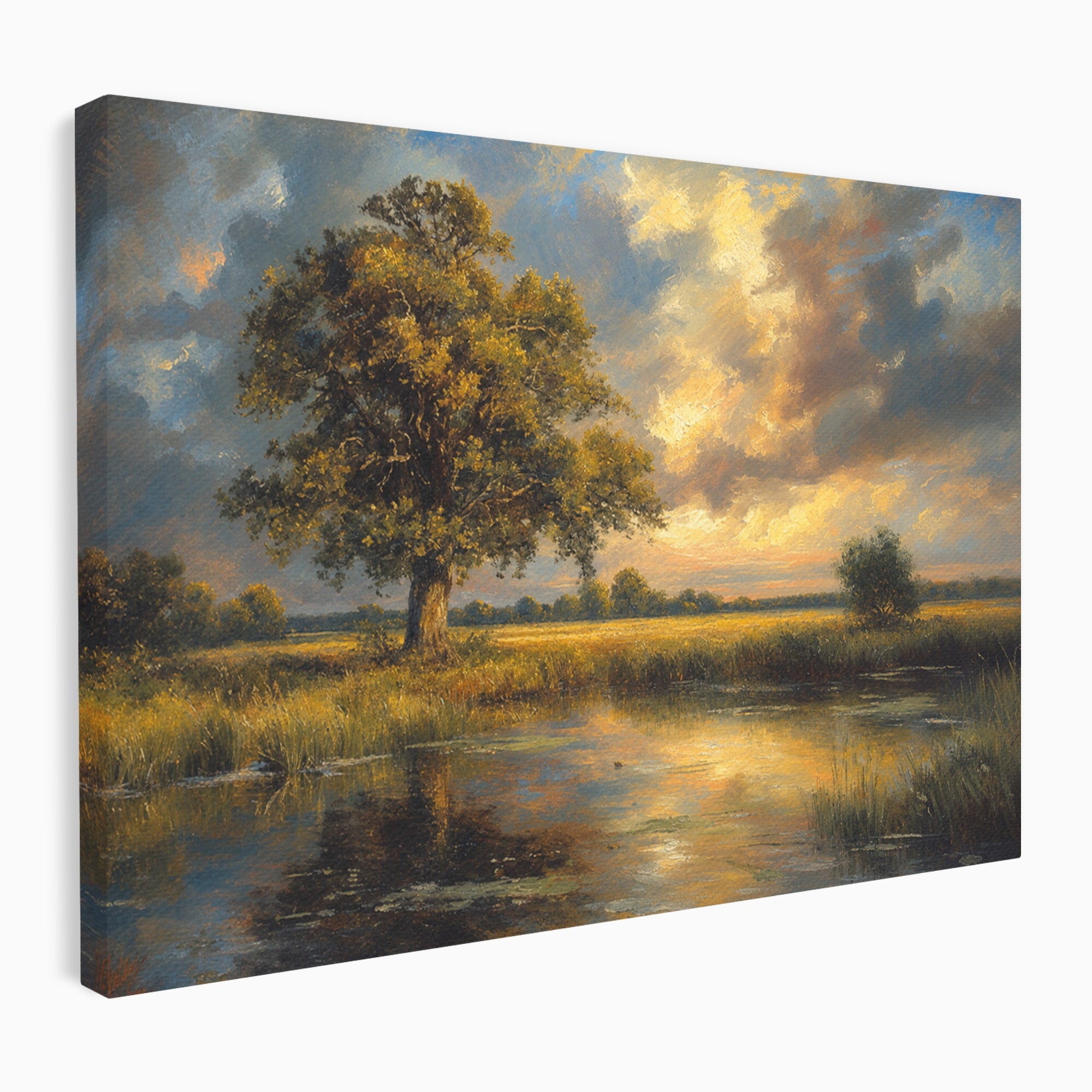 Tablou Canvas Premium LuxCanva® A1729, Peisaj La Apus, Peisaj, Apus, Natura, Copac, Living, Dormitor, Culori Vibrante