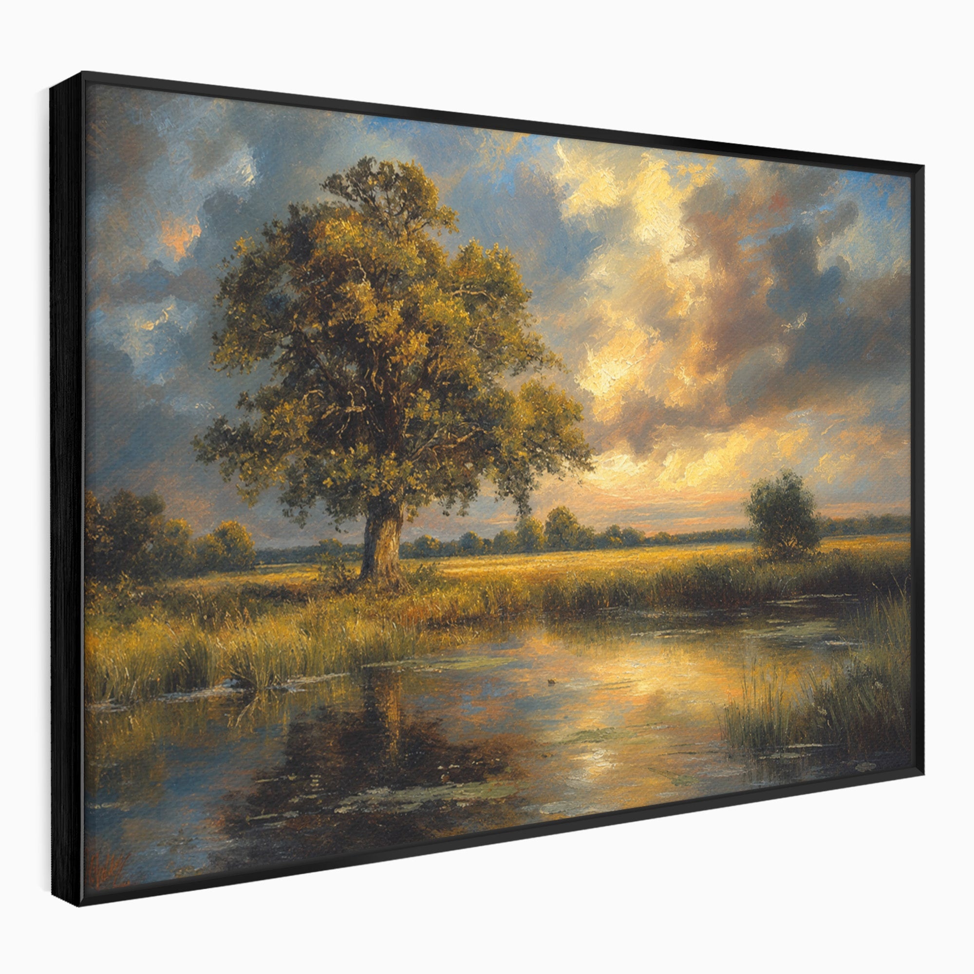 Tablou Canvas Premium LuxCanva® A1729, Peisaj La Apus, Peisaj, Apus, Natura, Copac, Living, Dormitor, Culori Vibrante