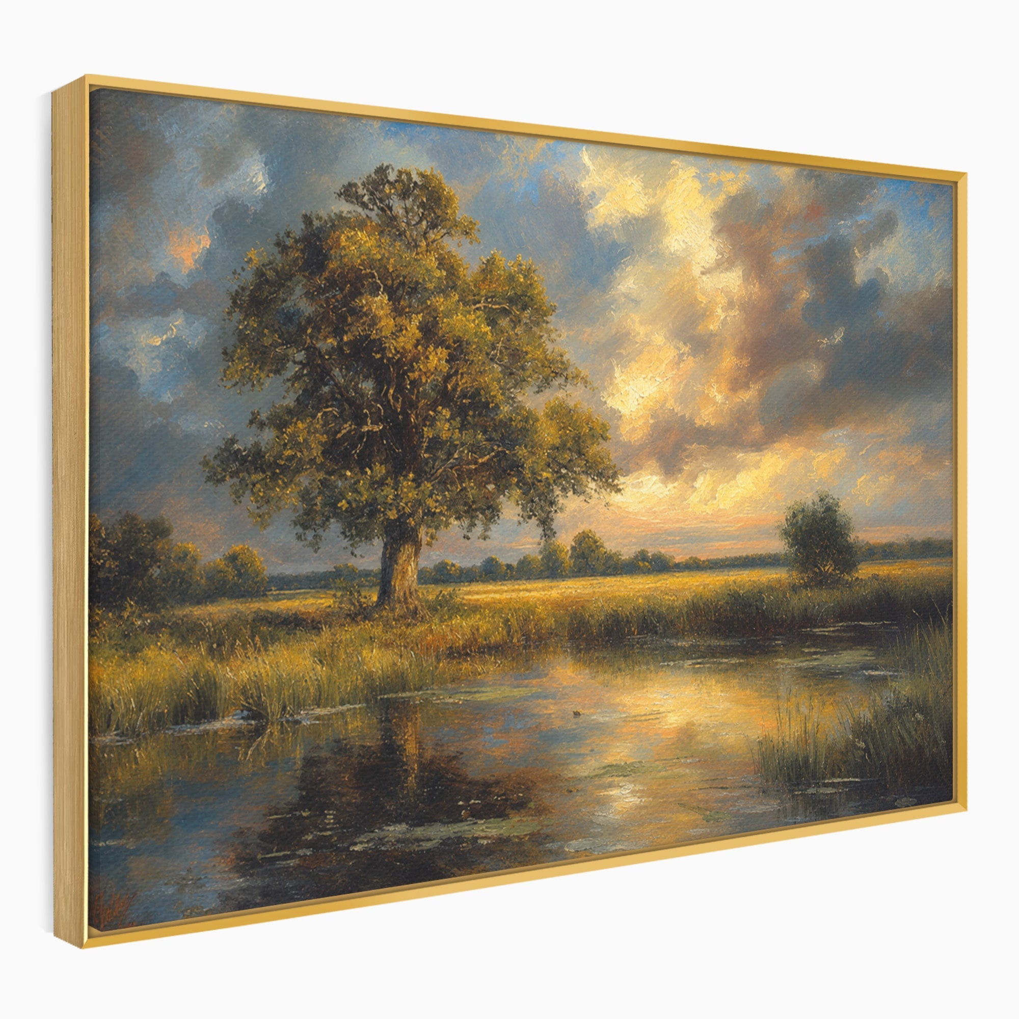 Tablou Canvas Premium LuxCanva® A1729, Peisaj La Apus, Peisaj, Apus, Natura, Copac, Living, Dormitor, Culori Vibrante