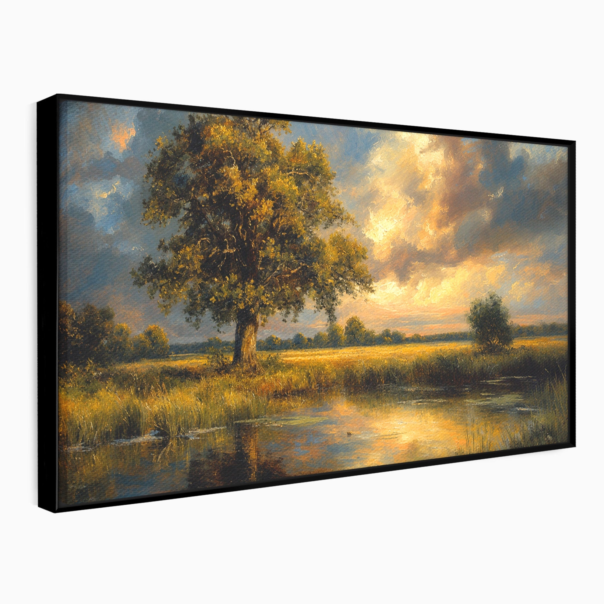 Tablou Canvas Premium LuxCanva® A1729, Peisaj La Apus, Peisaj, Apus, Natura, Copac, Living, Dormitor, Culori Vibrante