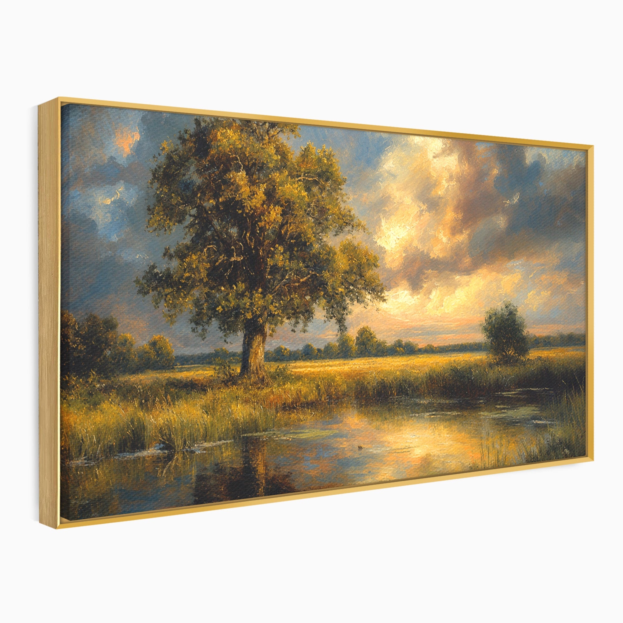 Tablou Canvas Premium LuxCanva® A1729, Peisaj La Apus, Peisaj, Apus, Natura, Copac, Living, Dormitor, Culori Vibrante